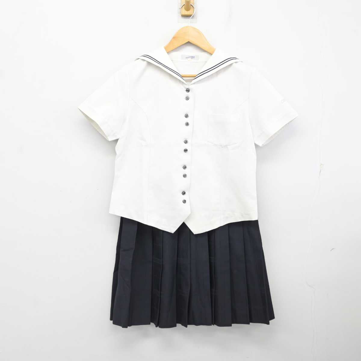 【中古】千葉県 千葉学芸高等学校 女子制服 3点 (セーラー服・スカート) sf077066