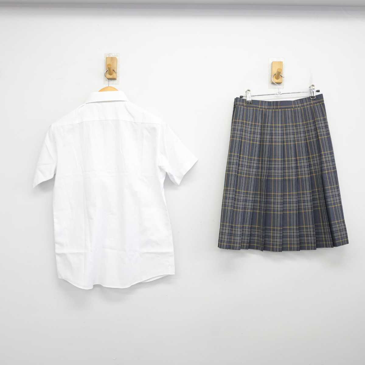 【中古】京都府 鳥羽高等学校 女子制服 3点 (シャツ・スカート) sf077077