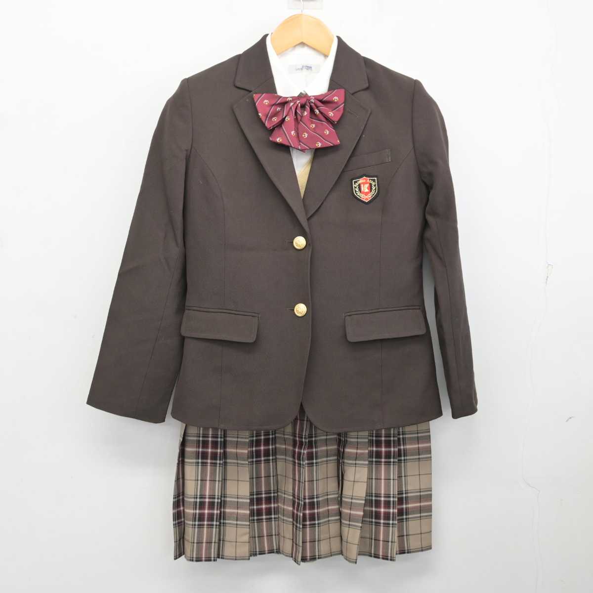 【中古】 鹿島朝日高等学校 女子制服 5点 (ブレザー・シャツ・ニット・スカート) sf077093