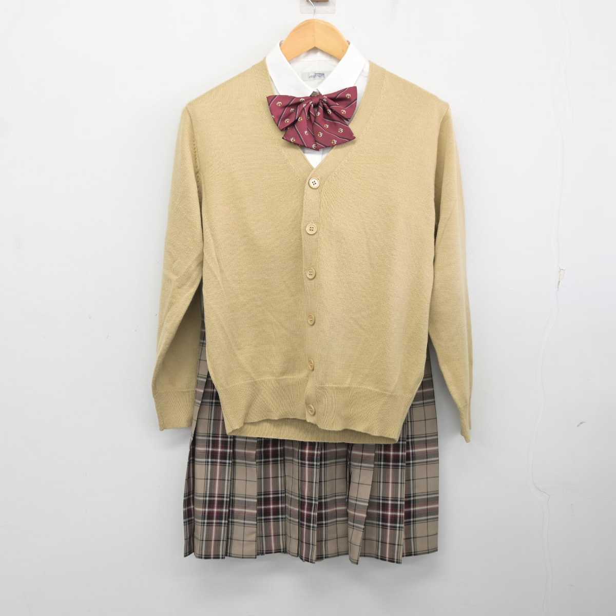 【中古】 鹿島朝日高等学校 女子制服 5点 (ブレザー・シャツ・ニット・スカート) sf077093