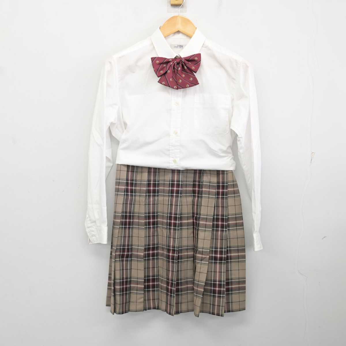 【中古】 鹿島朝日高等学校 女子制服 5点 (ブレザー・シャツ・ニット・スカート) sf077093