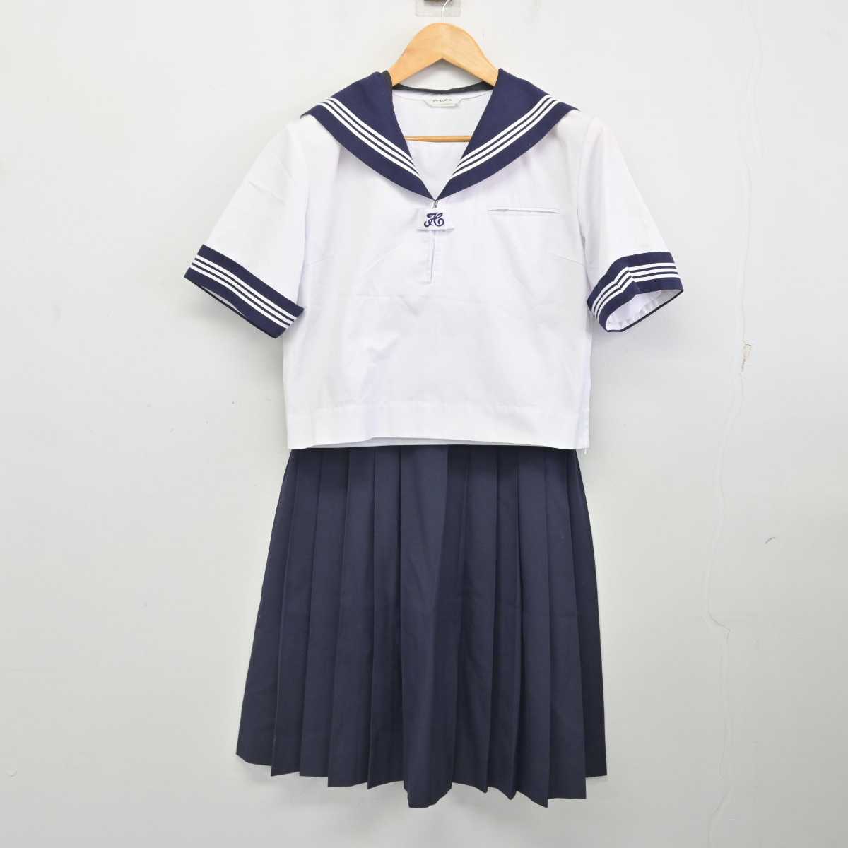 【中古】千葉県 横芝中学校 女子制服 3点 (セーラー服・セーラー服・スカート) sf077094