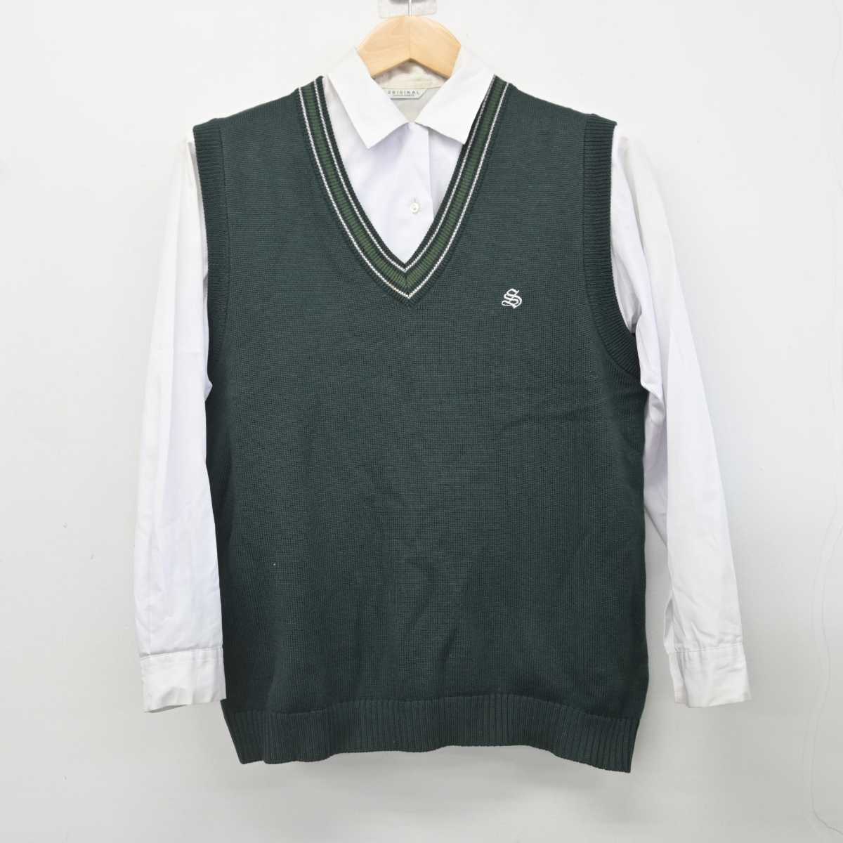 【中古】東京都 昭和高等学校 女子制服 2点 (ニットベスト・シャツ) sf077105