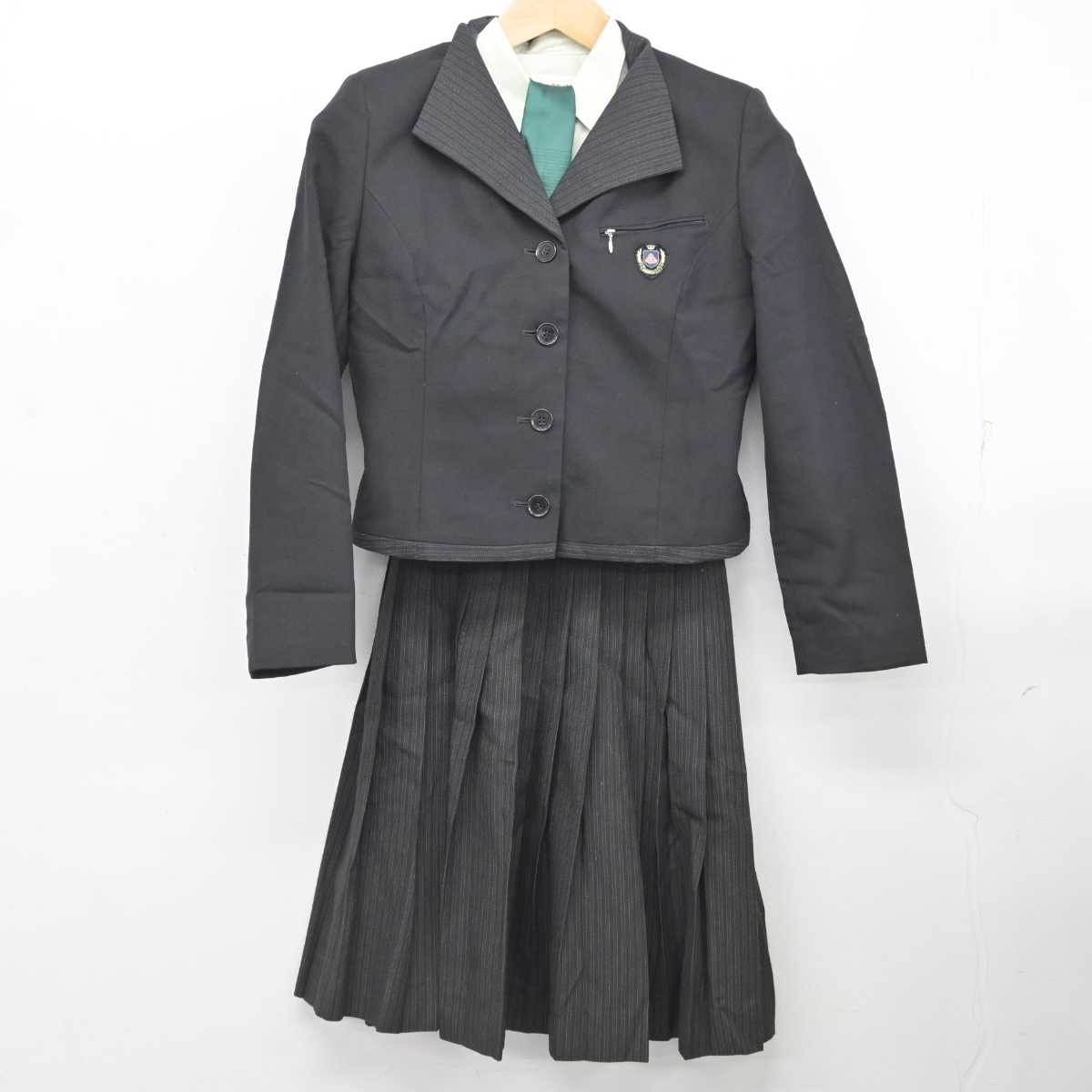 【中古】大分県 楊志館高等学校 女子制服 4点 (ブレザー・ニットベスト・シャツ・スカート) sf077113