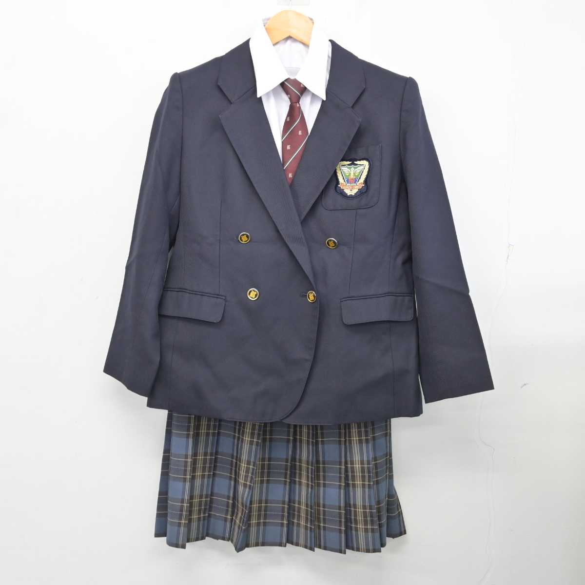 【中古】大阪府 岸和田市立産業高等学校 女子制服 4点 (ブレザー・シャツ・スカート) sf077116