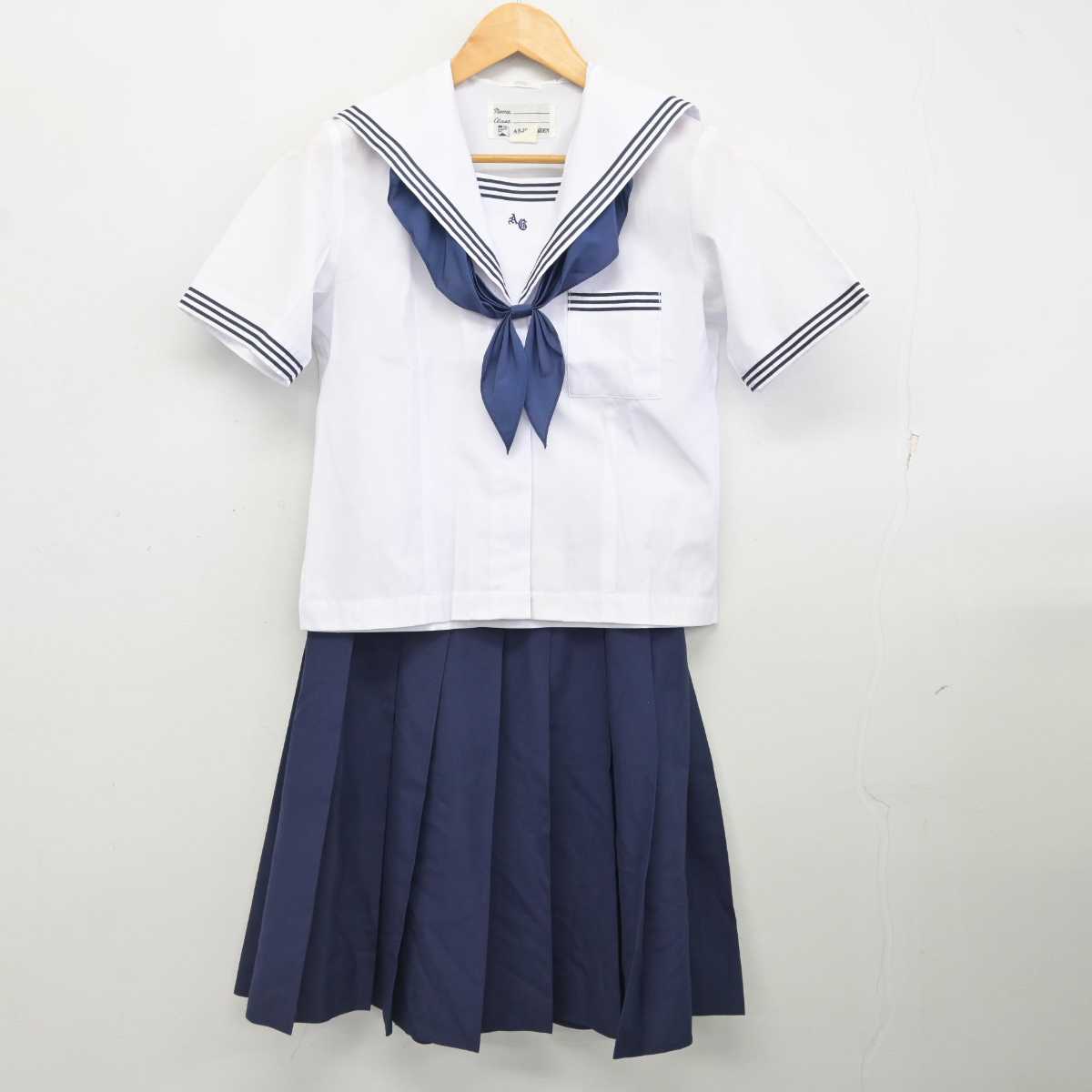 【中古】愛知県 安城学園高等学校 女子制服 3点 (セーラー服・スカート) sf077125