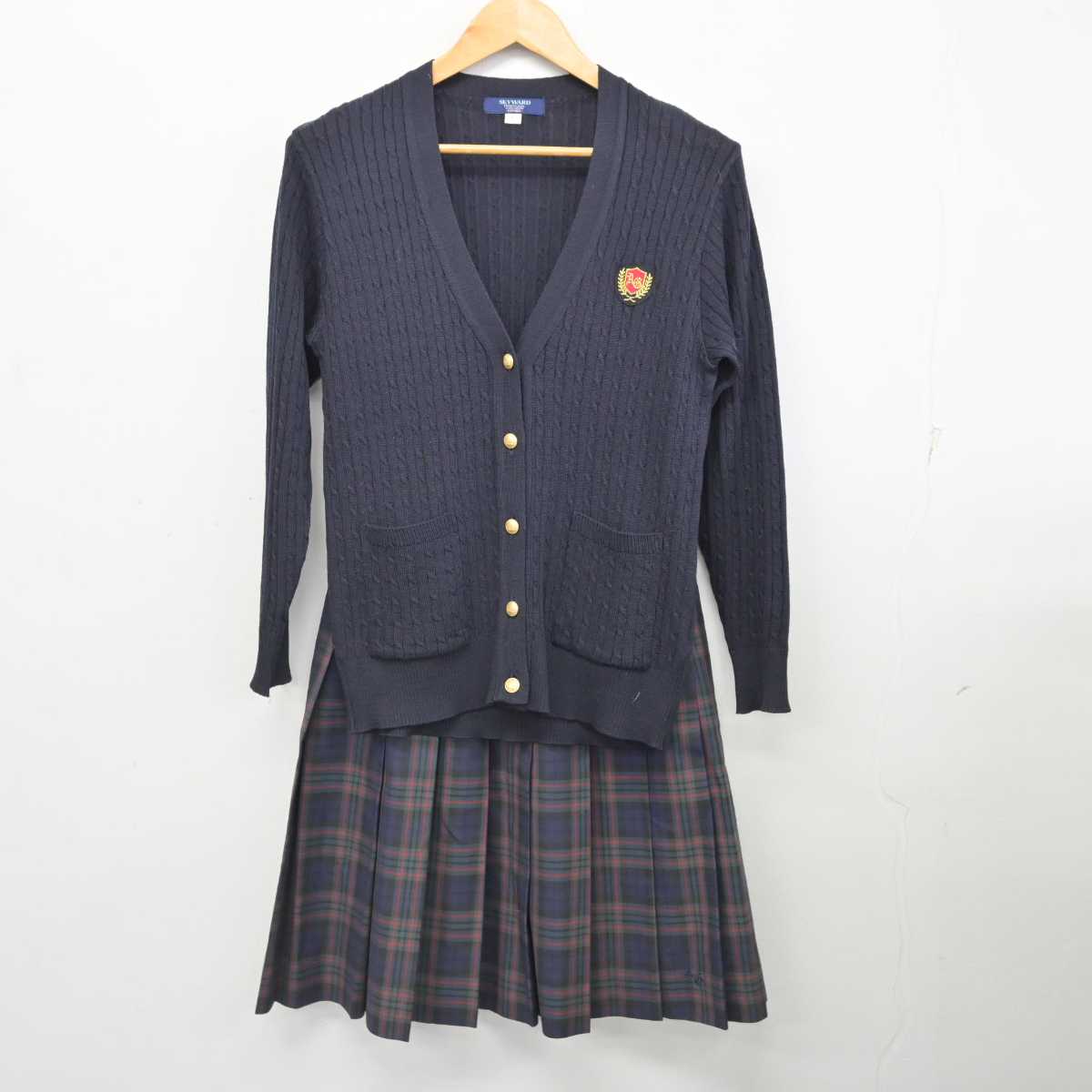 【中古】愛知県 安城学園高等学校 女子制服 2点 (ニット・スカート) sf077126