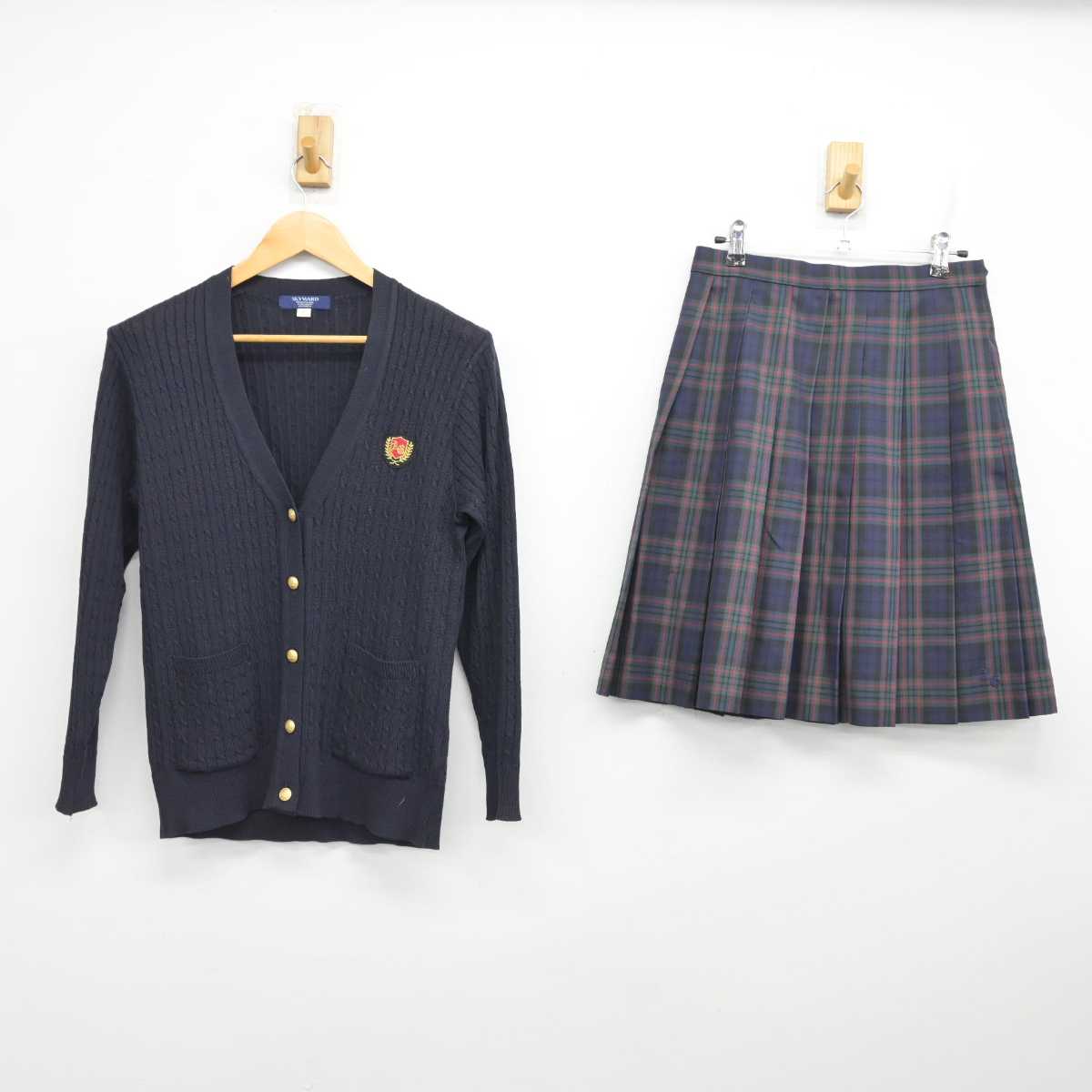 【中古】愛知県 安城学園高等学校 女子制服 2点 (ニット・スカート) sf077126