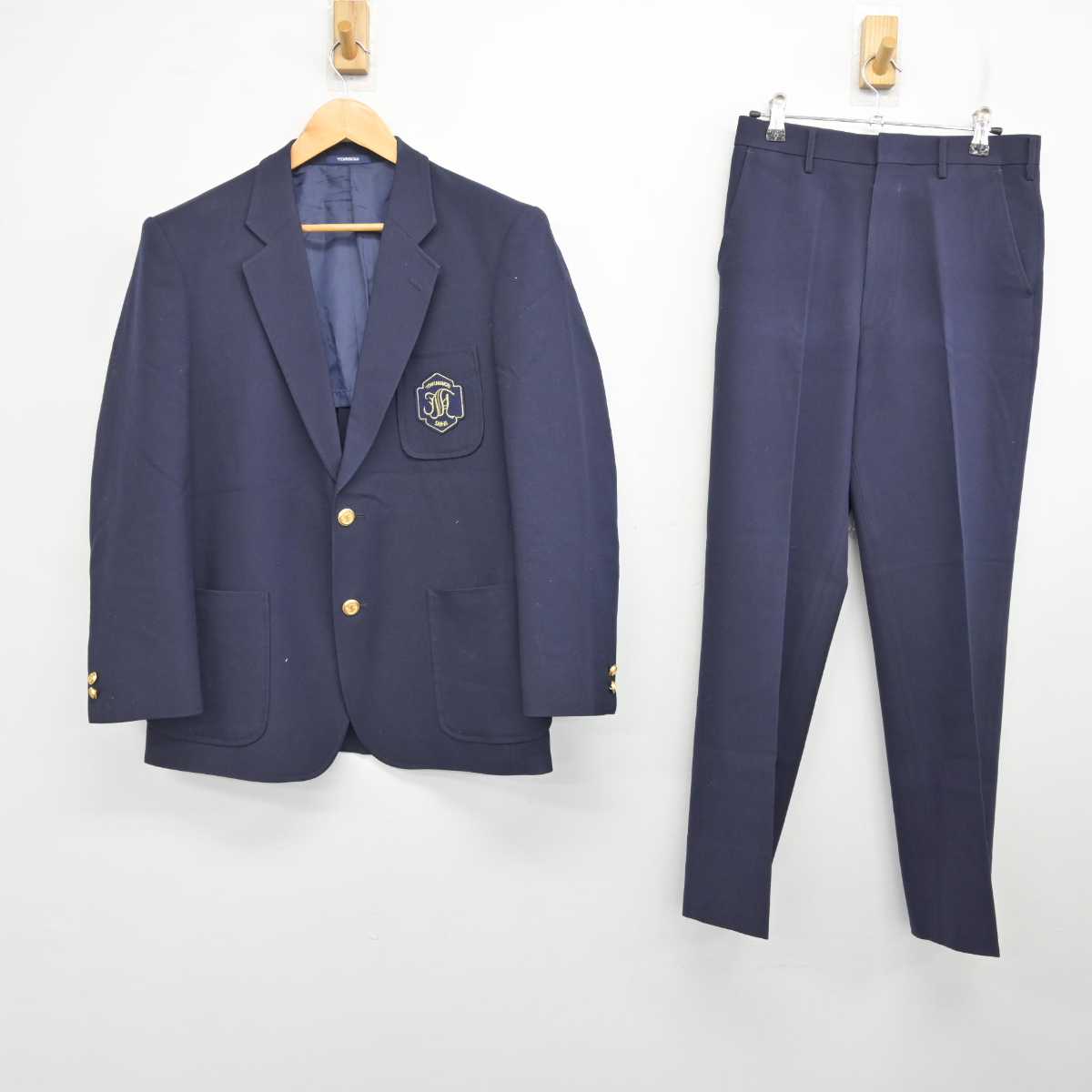 【中古】北海道 酪農学園大学附属とわの森三愛高等学校 男子制服 2点 (ブレザー・ズボン) sf077133