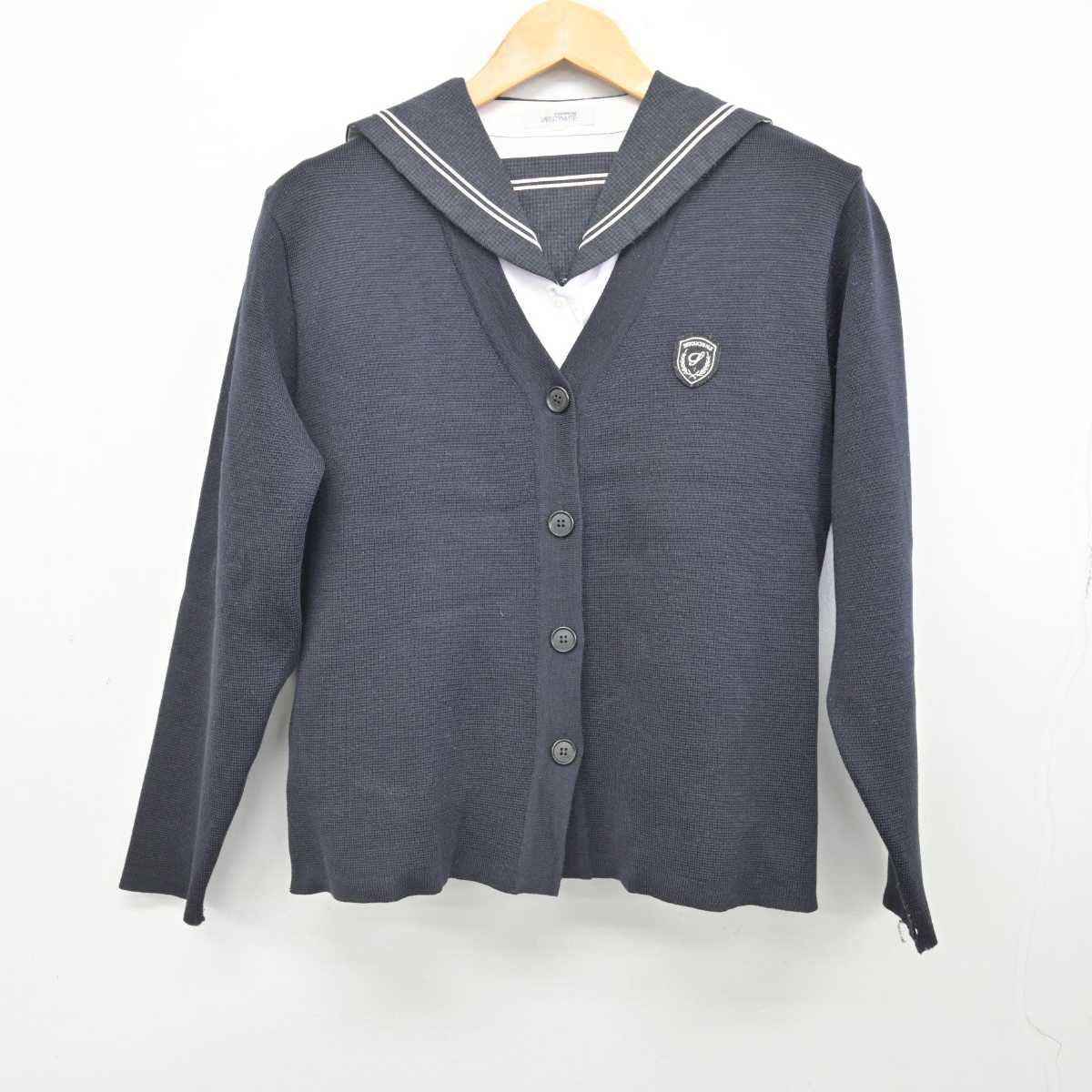 【中古】広島県 瀬戸内高等学校 女子制服 2点 (ニット・セーラー服) sf077134