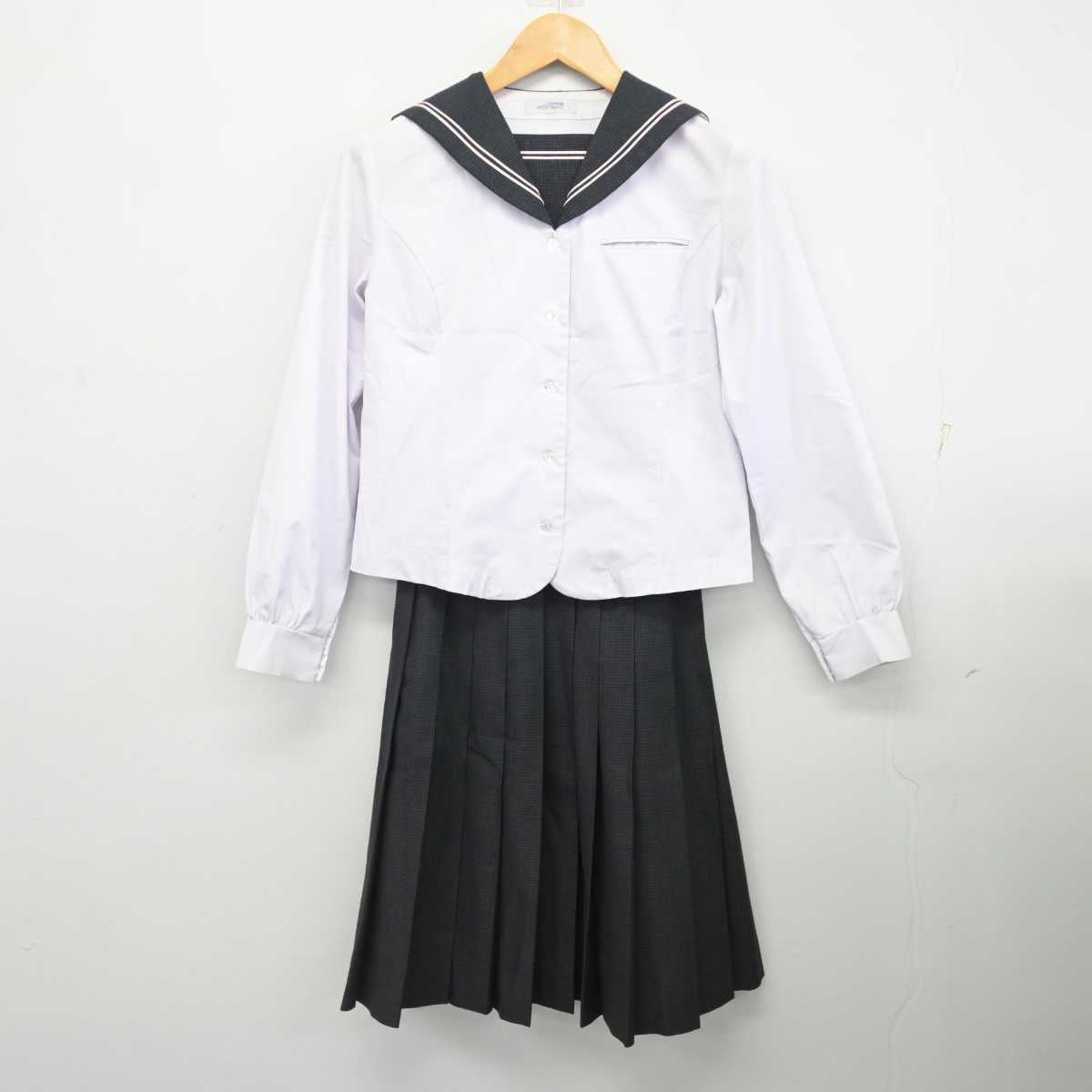 【中古】広島県 瀬戸内高等学校 女子制服 3点 (ブレザー・セーラー服・スカート) sf077135