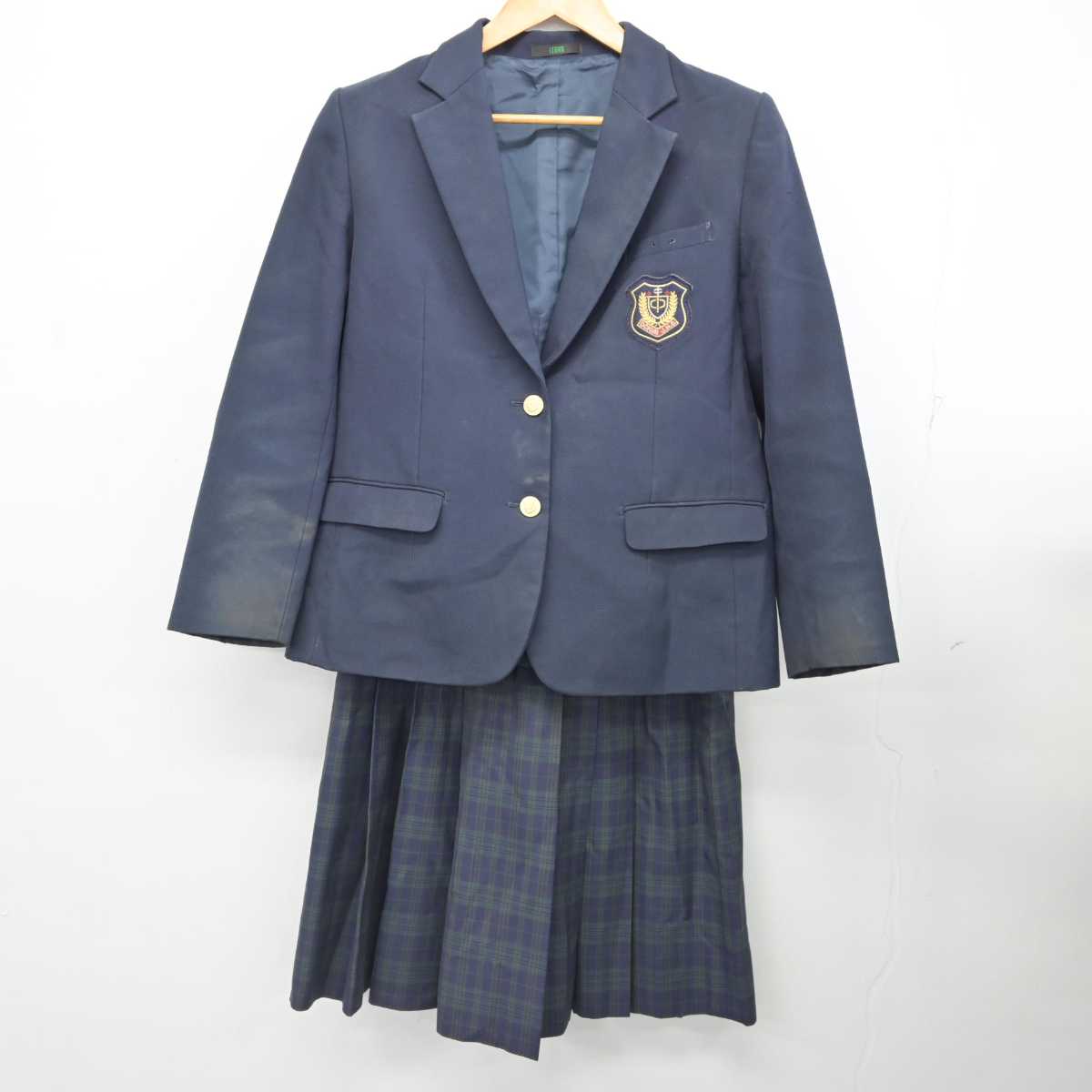 【中古】広島県 落合中学校 女子制服 3点 (ブレザー・スカート) sf077136