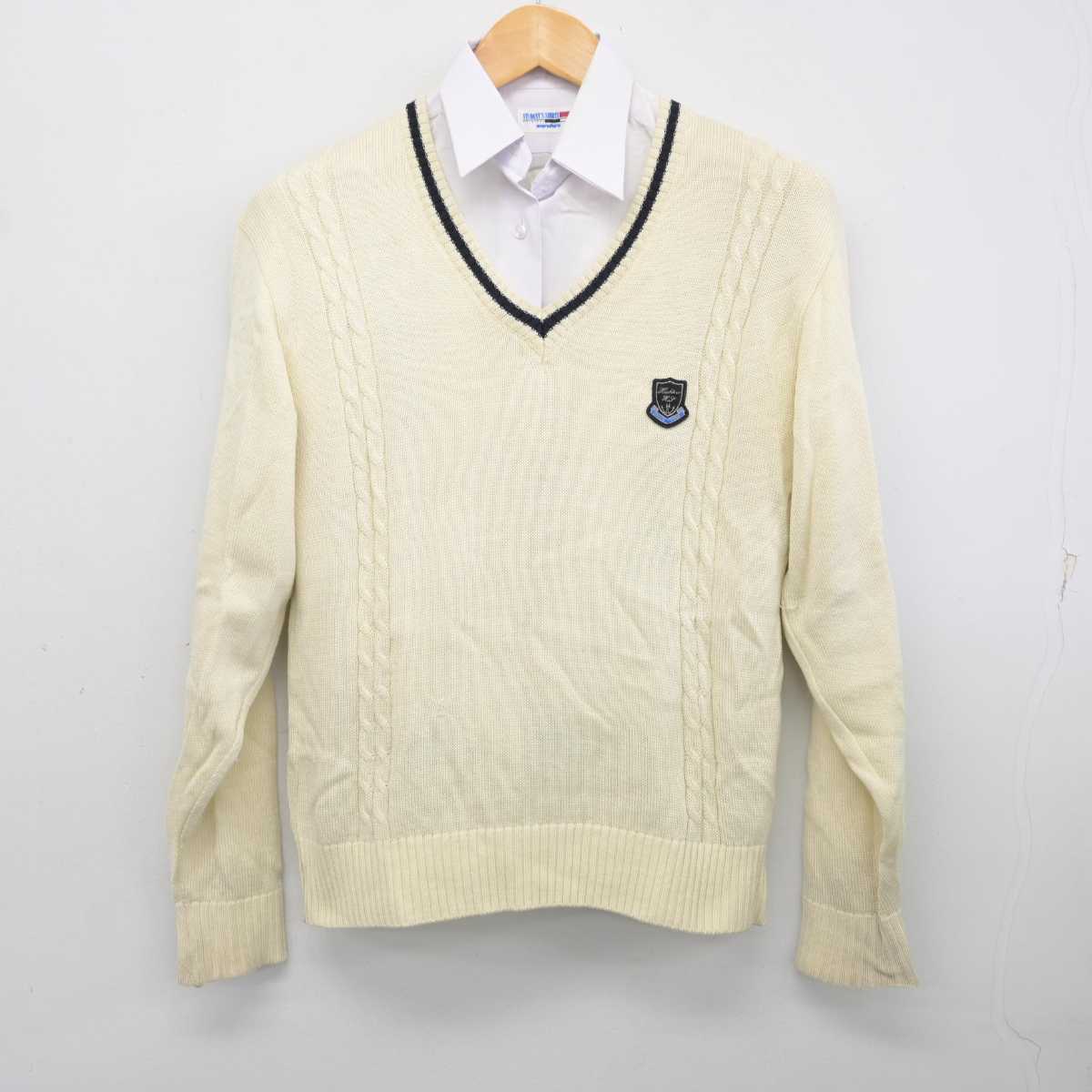 【中古】埼玉県 星野高等学校 女子制服 2点 (ニット・シャツ) sf077138