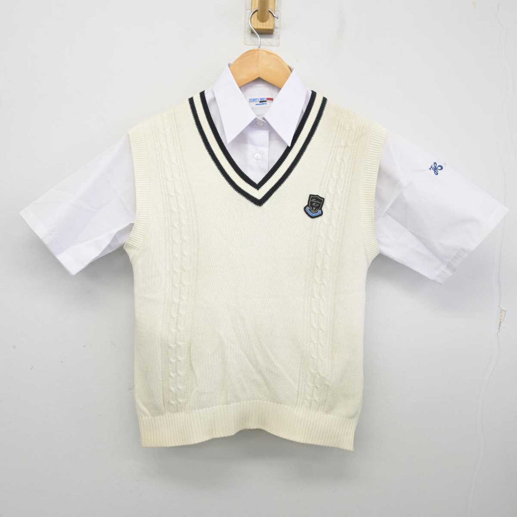 中古】埼玉県 星野高等学校 女子制服 2点 (ニットベスト・シャツ