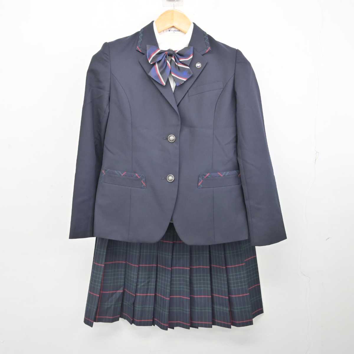 【中古】千葉県 千葉日本大学第一高等学校 女子制服 6点 (ブレザー・ニット・シャツ・スカート) sf077160