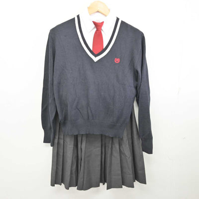 【中古】福岡県 福岡西陵高等学校 女子制服 6点 (ブレザー・ニット・シャツ・スカート) sf077169