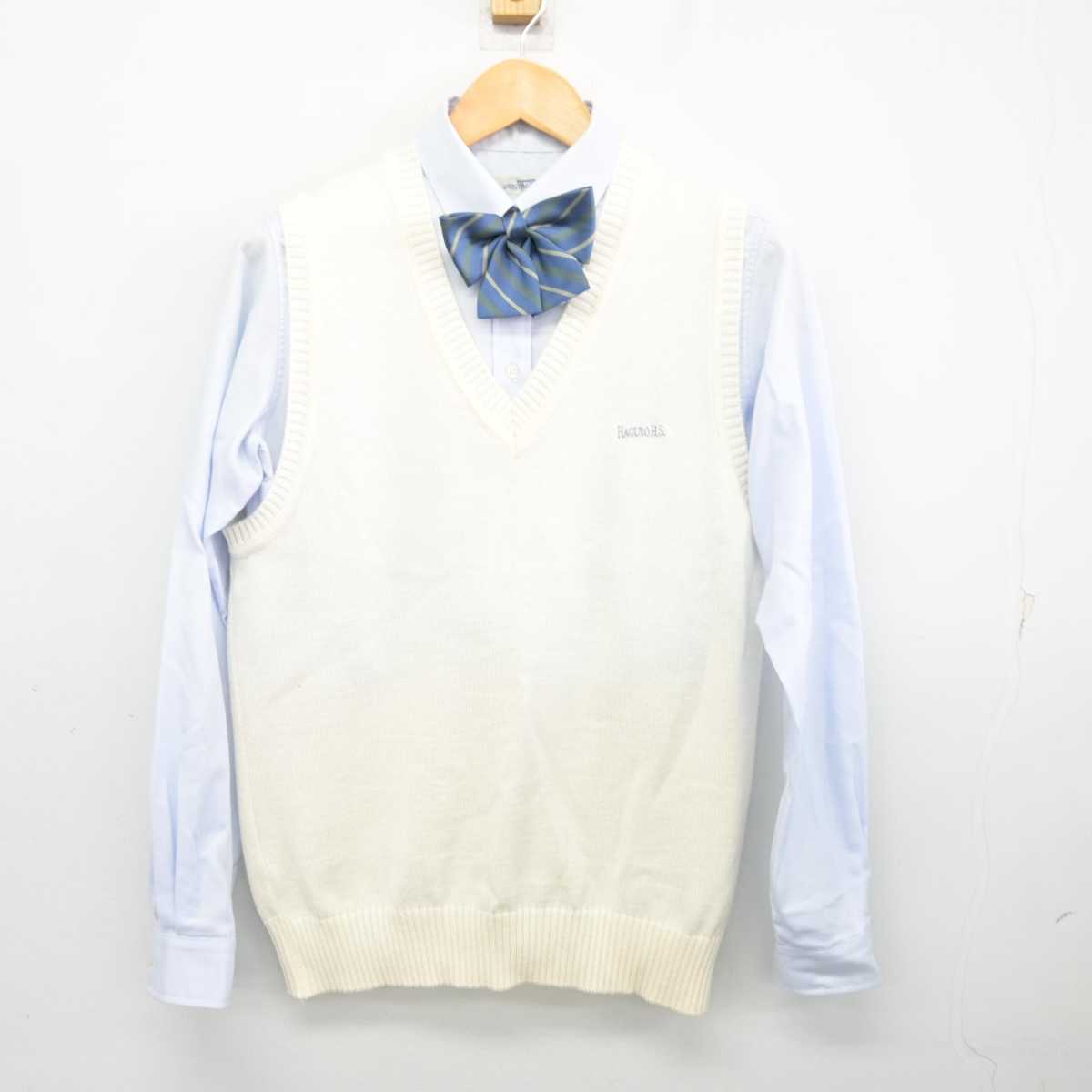 【中古】山形県 羽黒高等学校 女子制服 3点 (ニットベスト・シャツ) sf077176