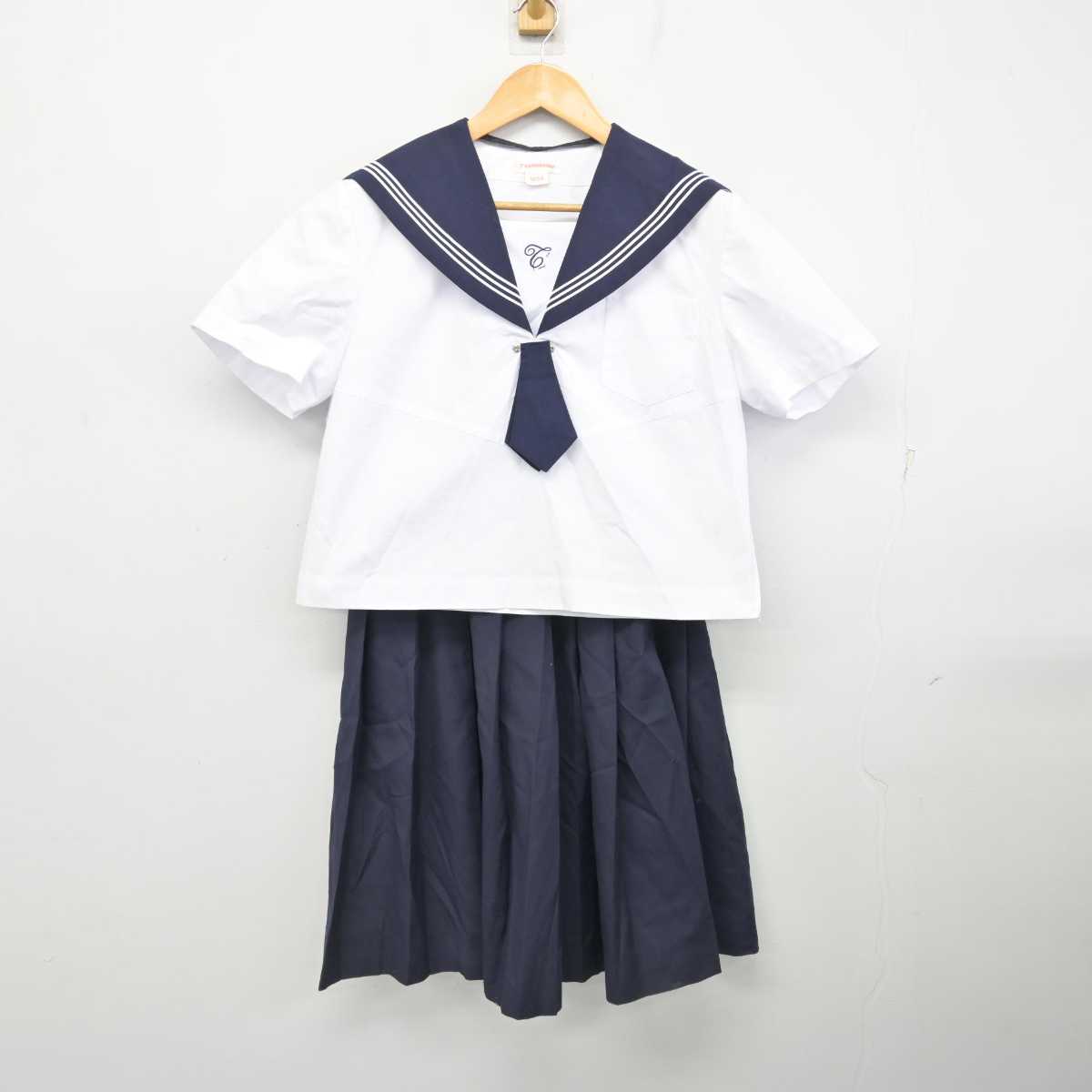 【中古】宮城県 富沢中学校 女子制服 4点 (セーラー服・スカート) sf077187