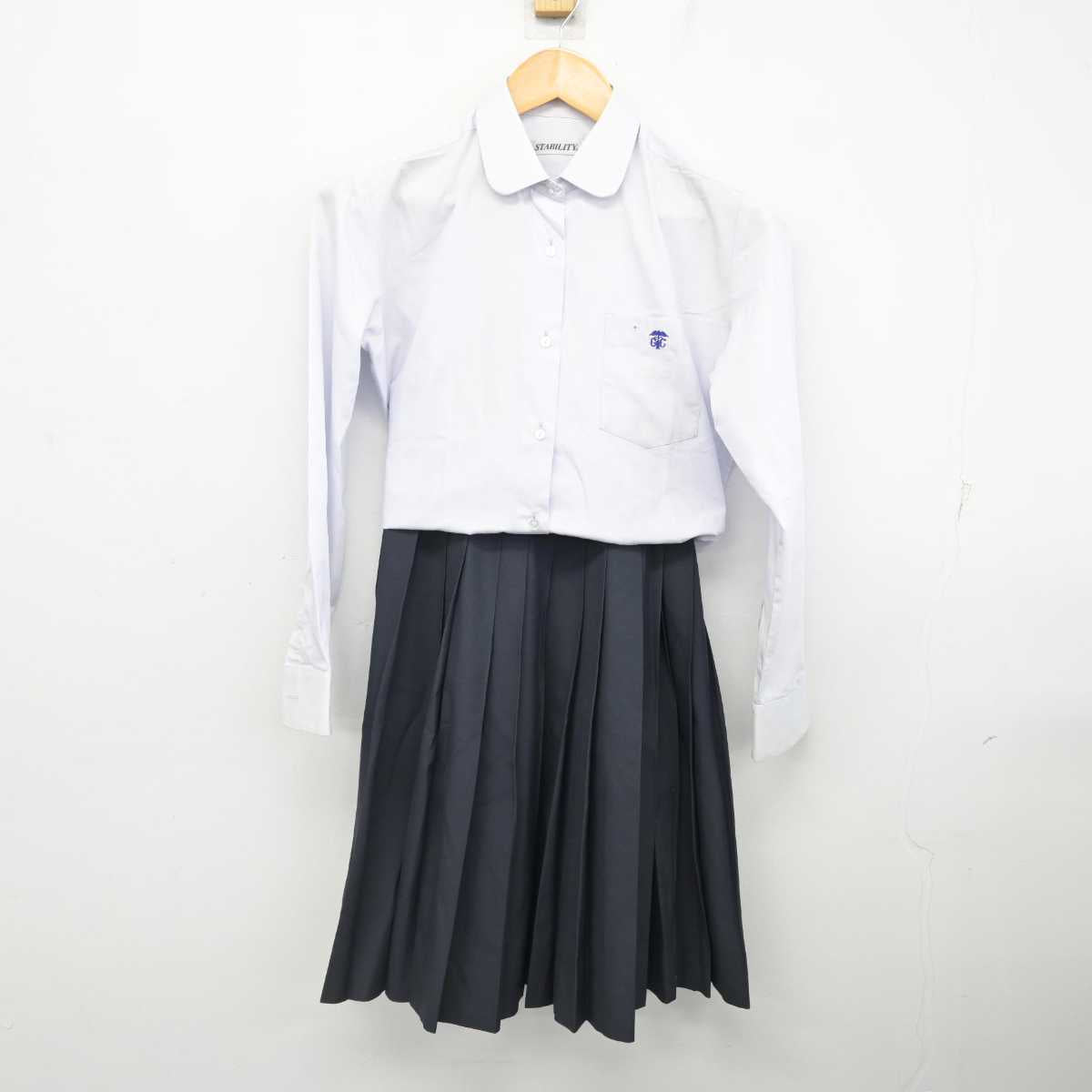 【中古】岐阜県 岐阜商業高等学校 女子制服 3点 (シャツ・スカート) sf077194