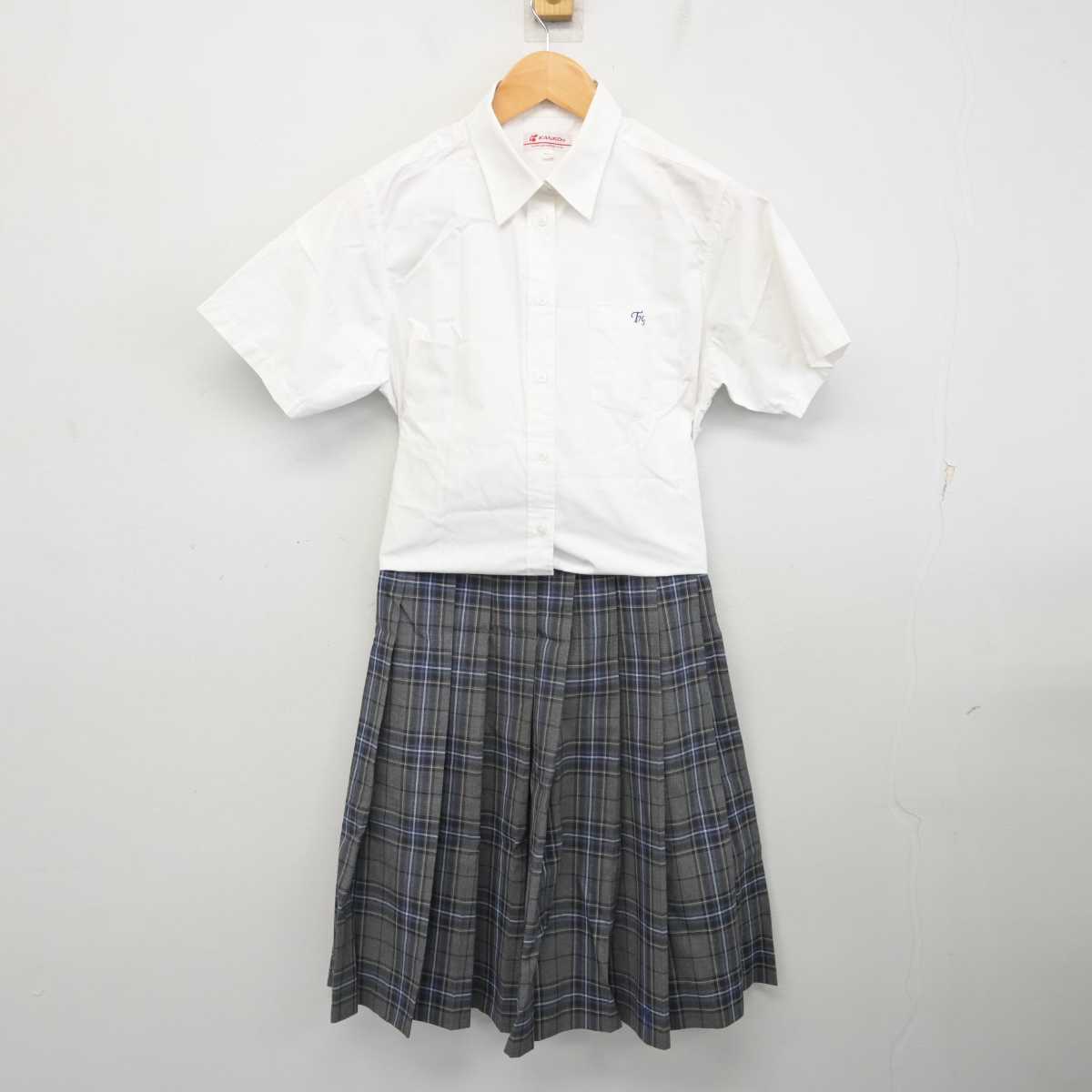 【中古】栃木県 高根沢高等学校 女子制服 2点 (シャツ・スカート) sf077228