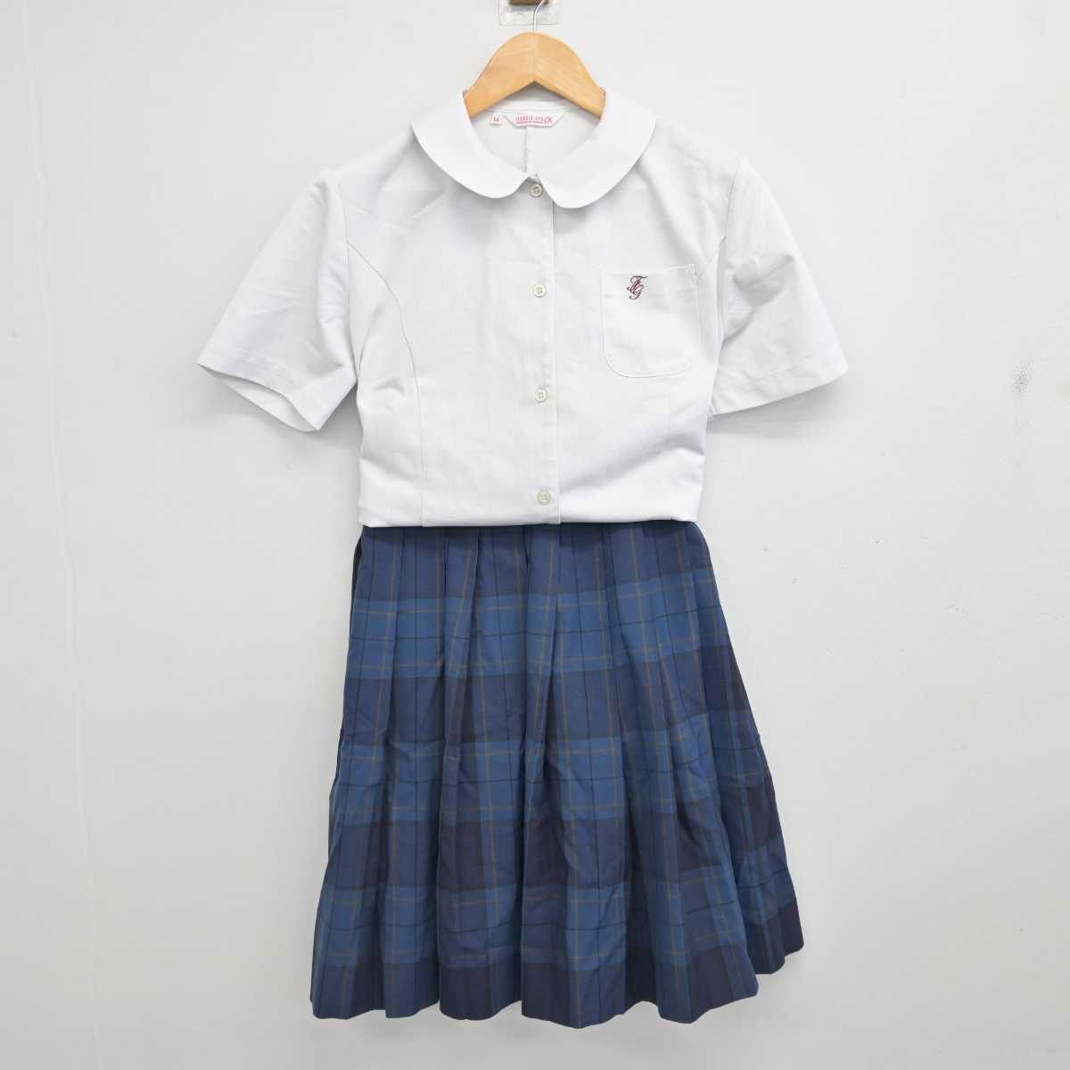 【中古】福岡県 福岡女子高等学校 女子制服 2点 (シャツ・スカート) sf077233