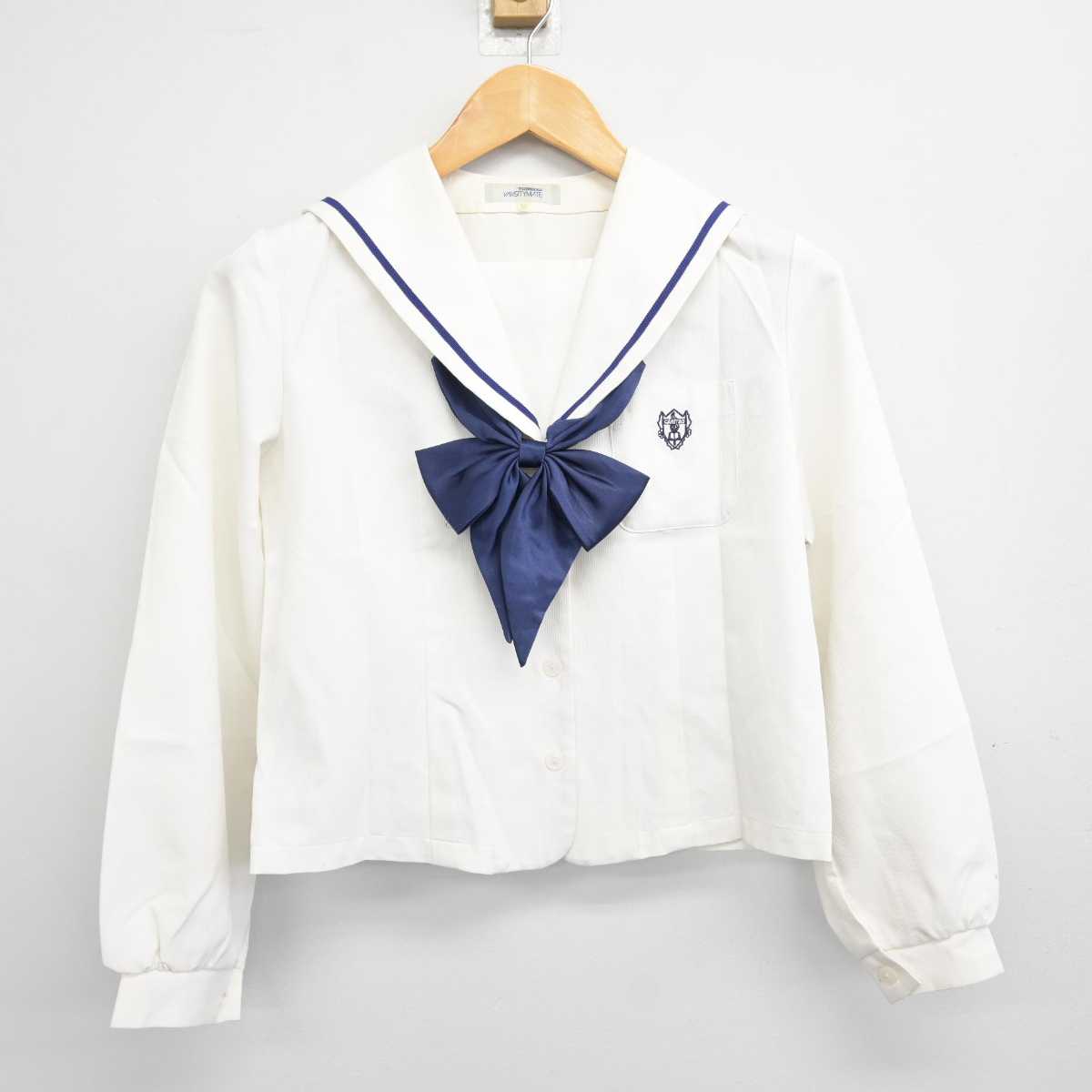 【中古】神奈川県 カリタス女子中学高等学校 女子制服 3点 (セーラー服・スカート) sf077236