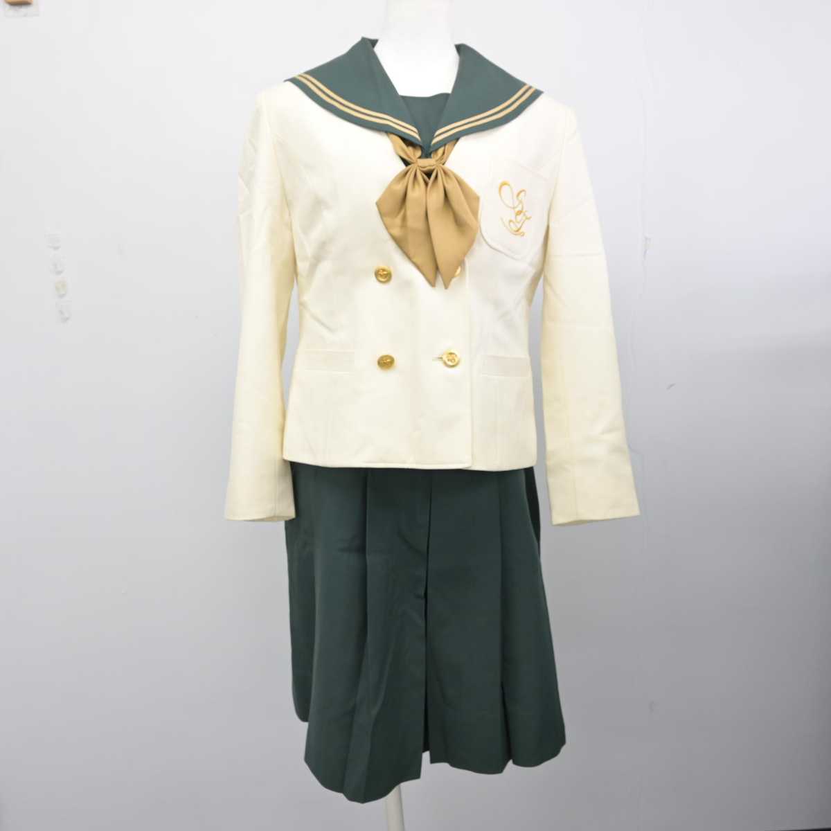 【中古】福島県 須賀川桐陽高等学校 女子制服 4点 (ブレザー・セーラー服・スカート) sf077239