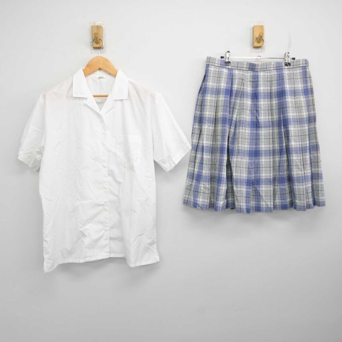 【中古】群馬県 玉村高等学校 女子制服 2点 (シャツ・スカート) sf077258