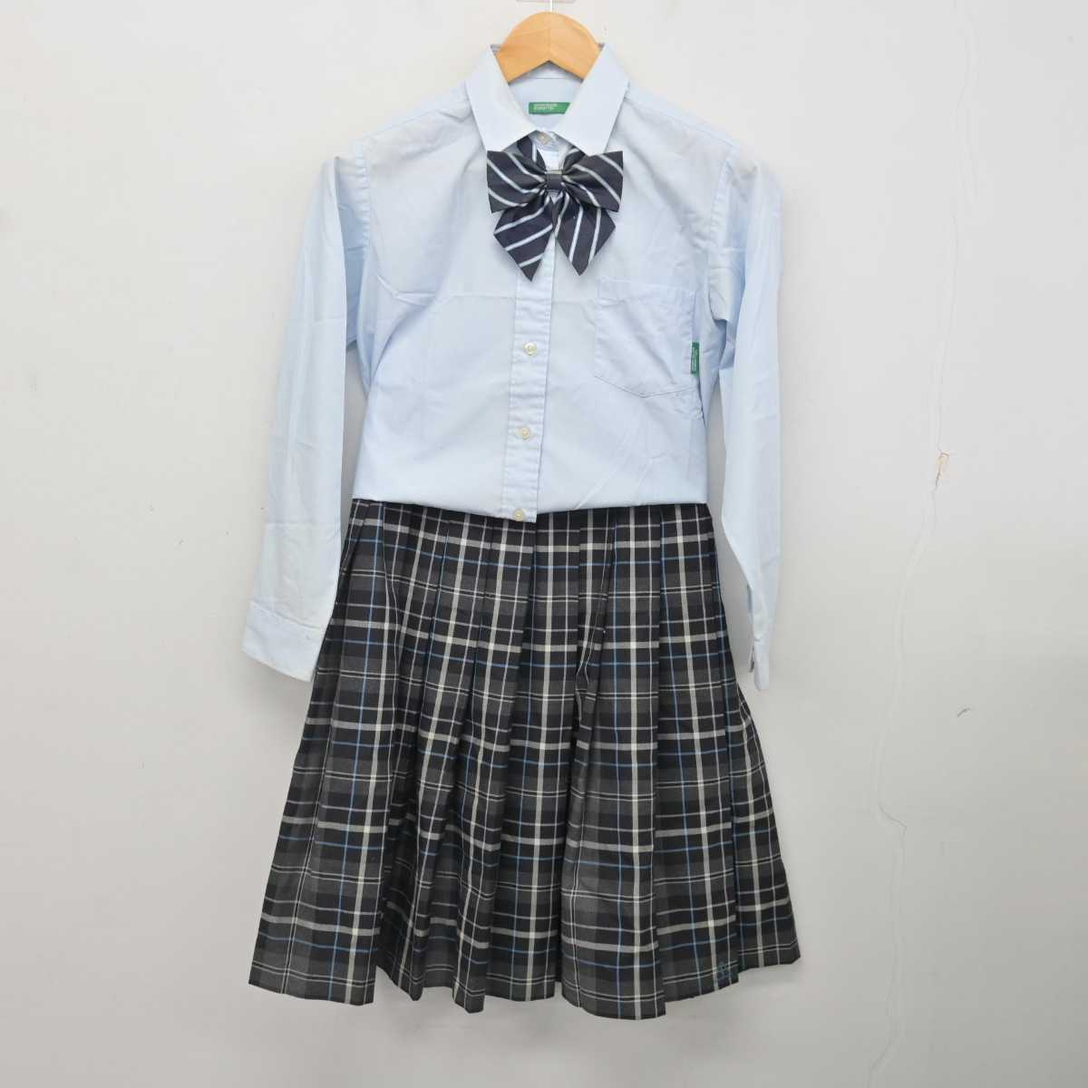 【中古】茨城県 石下紫峰高等学校 女子制服 5点 (ブレザー・シャツ・スカート) sf077284