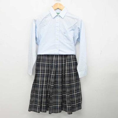 【中古】茨城県 石下紫峰高等学校 女子制服 3点 (ニットベスト・シャツ・スカート) sf077285