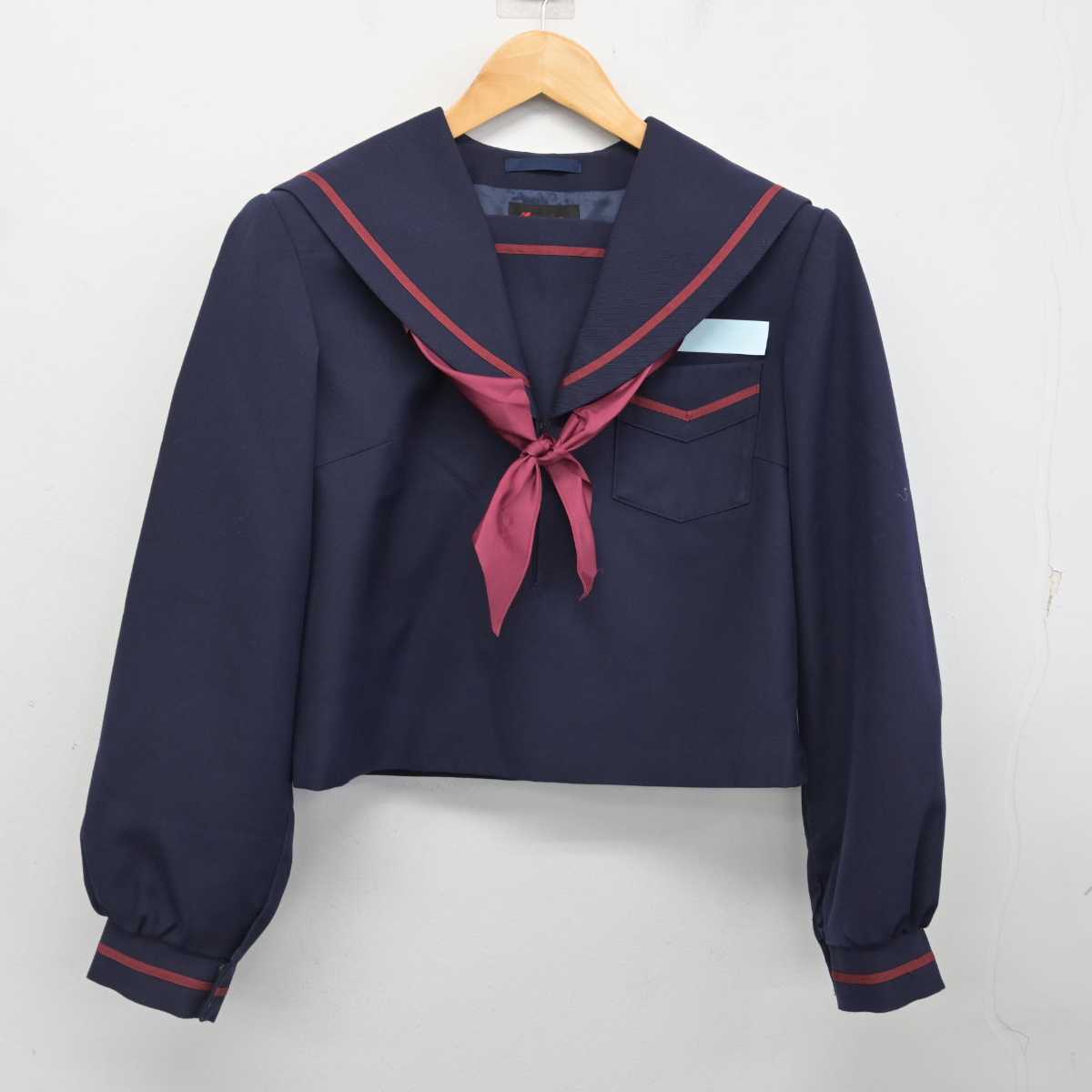 【中古】宮崎県 西都市立妻中学校 女子制服 3点 (セーラー服・スカート) sf077292