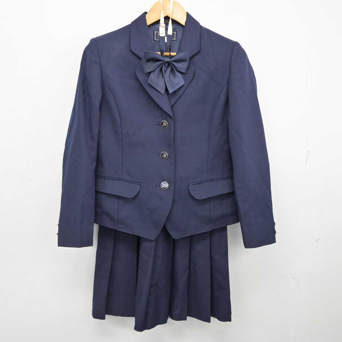 【中古】神奈川県 相模女子大学中学部・高等部 女子制服 4点 (ブレザー・スカート) sf077315