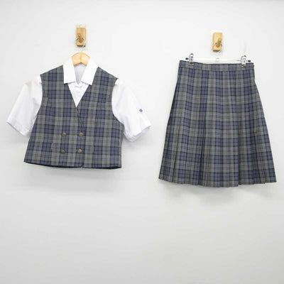 【中古】岩手県 花巻南高等学校 女子制服 3点 (ベスト・シャツ・スカート) sf077349