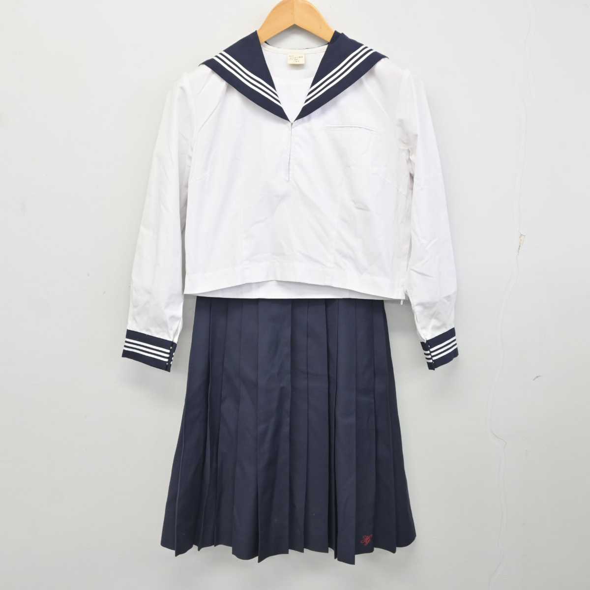 【中古】埼玉県 松山女子高等学校 女子制服 3点 (セーラー服・セーラー服・スカート) sf077357