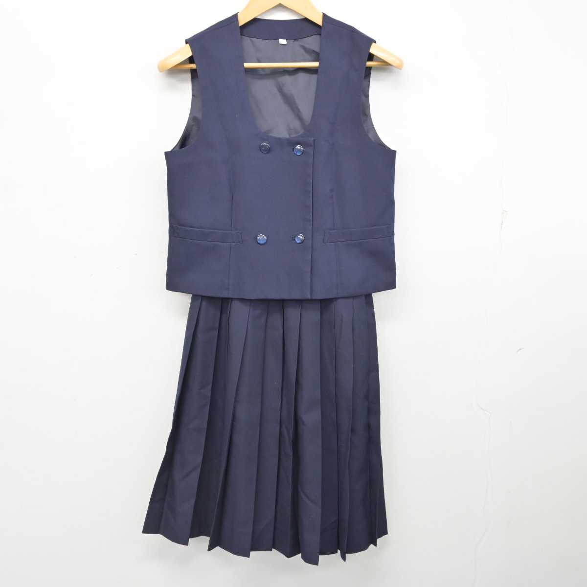 【中古】栃木県 小川中学校 女子制服 2点 (ベスト・スカート) sf077363