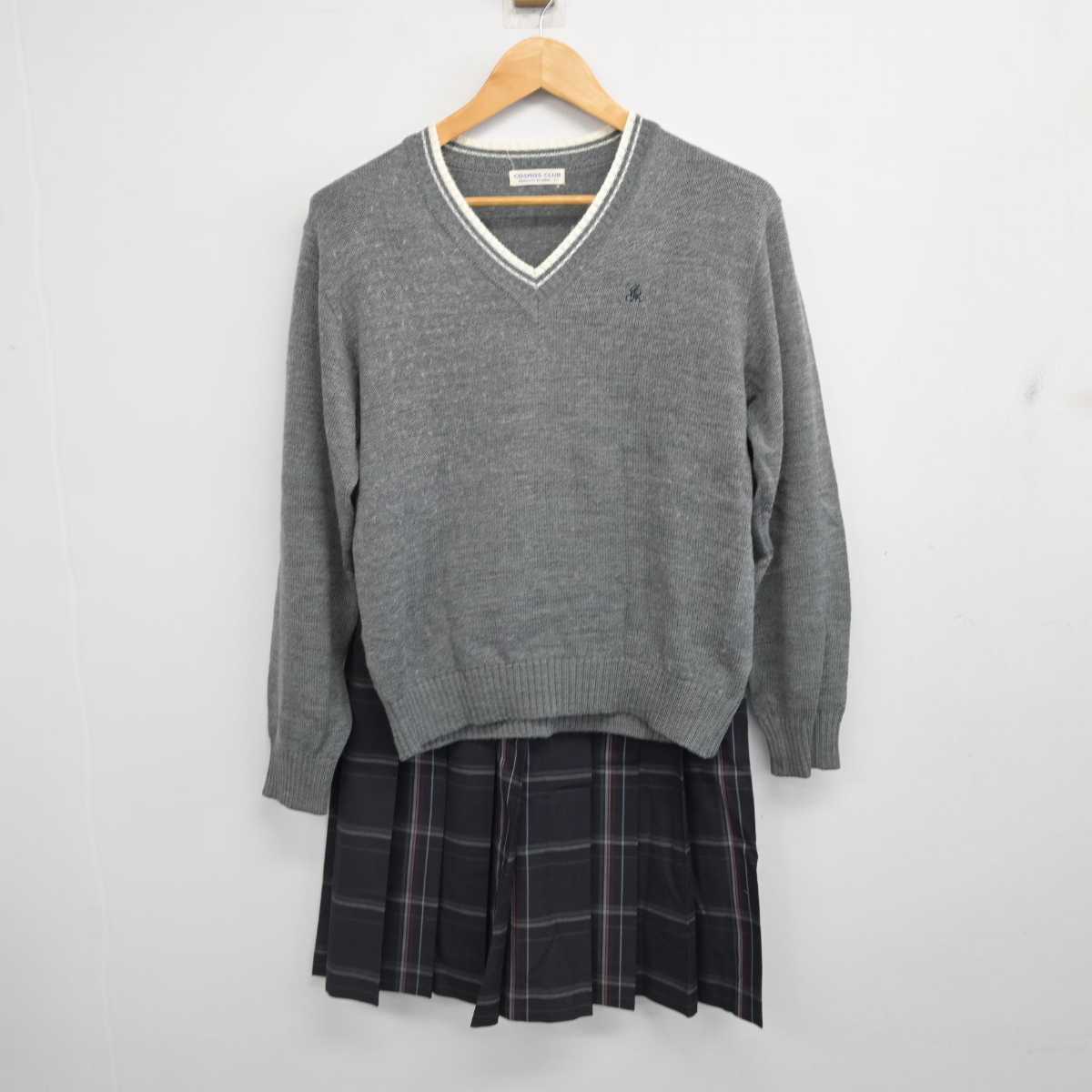 【中古】京都府 城南菱創高等学校 女子制服 3点 (ニット・スカート) sf077396