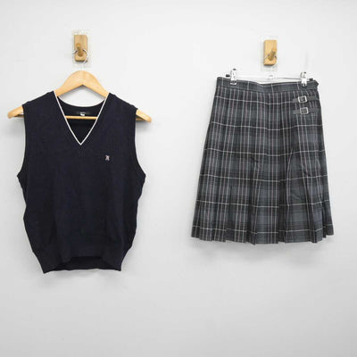 【中古】埼玉県 盈進学園 東野高等学校 女子制服 2点 (ニットベスト・スカート) sf077405