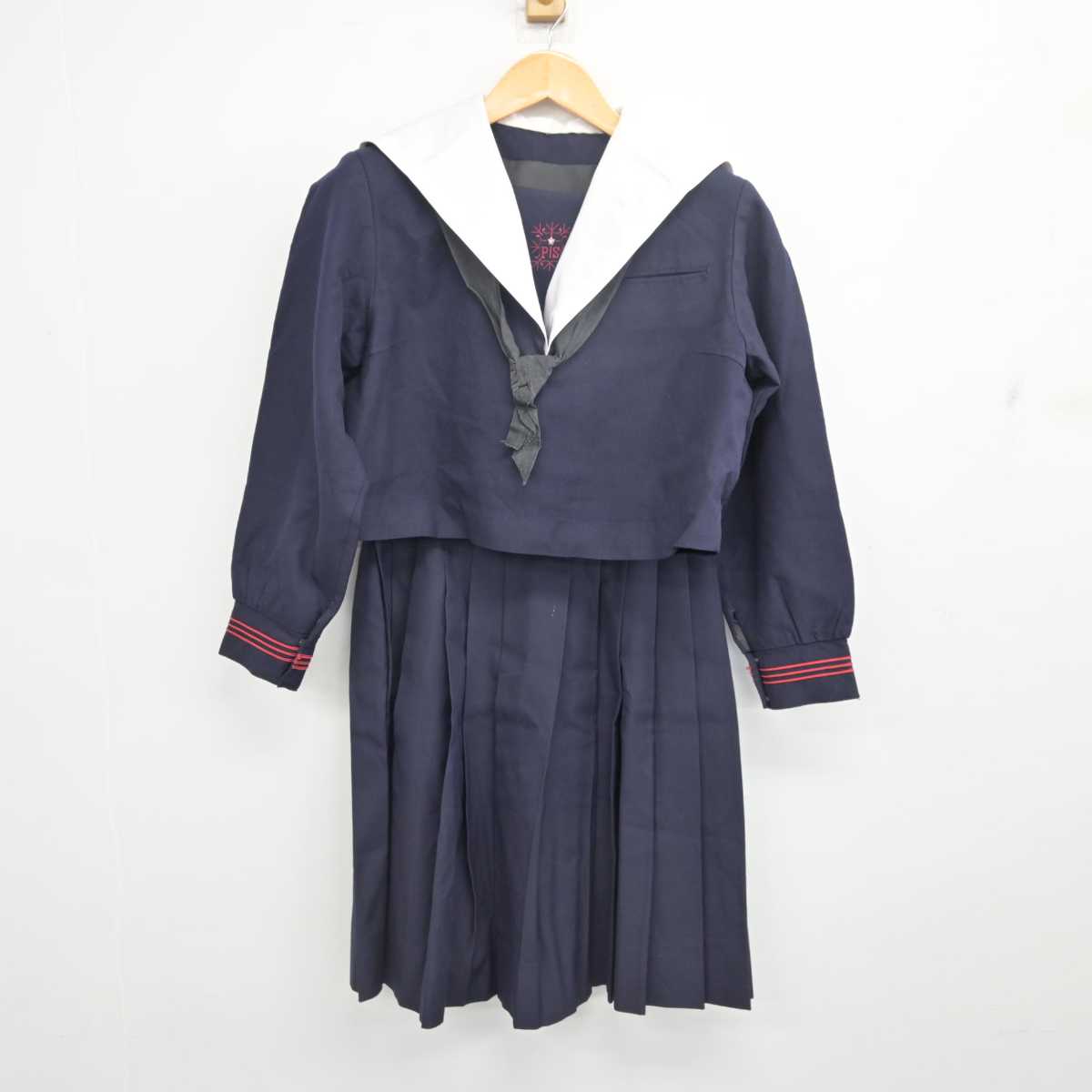 【中古】大阪府 プール学院中学校・高等学校 女子制服 4点 (セーラー服・スカート) sf077434