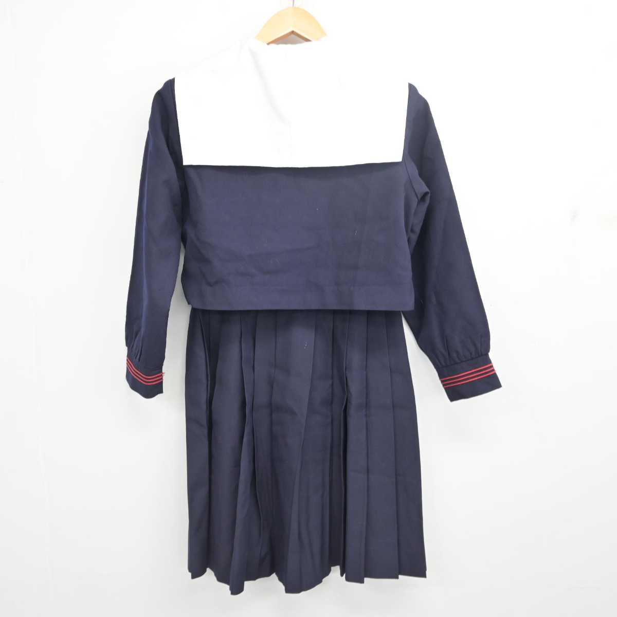 【中古】大阪府 プール学院中学校・高等学校 女子制服 4点 (セーラー服・スカート) sf077434