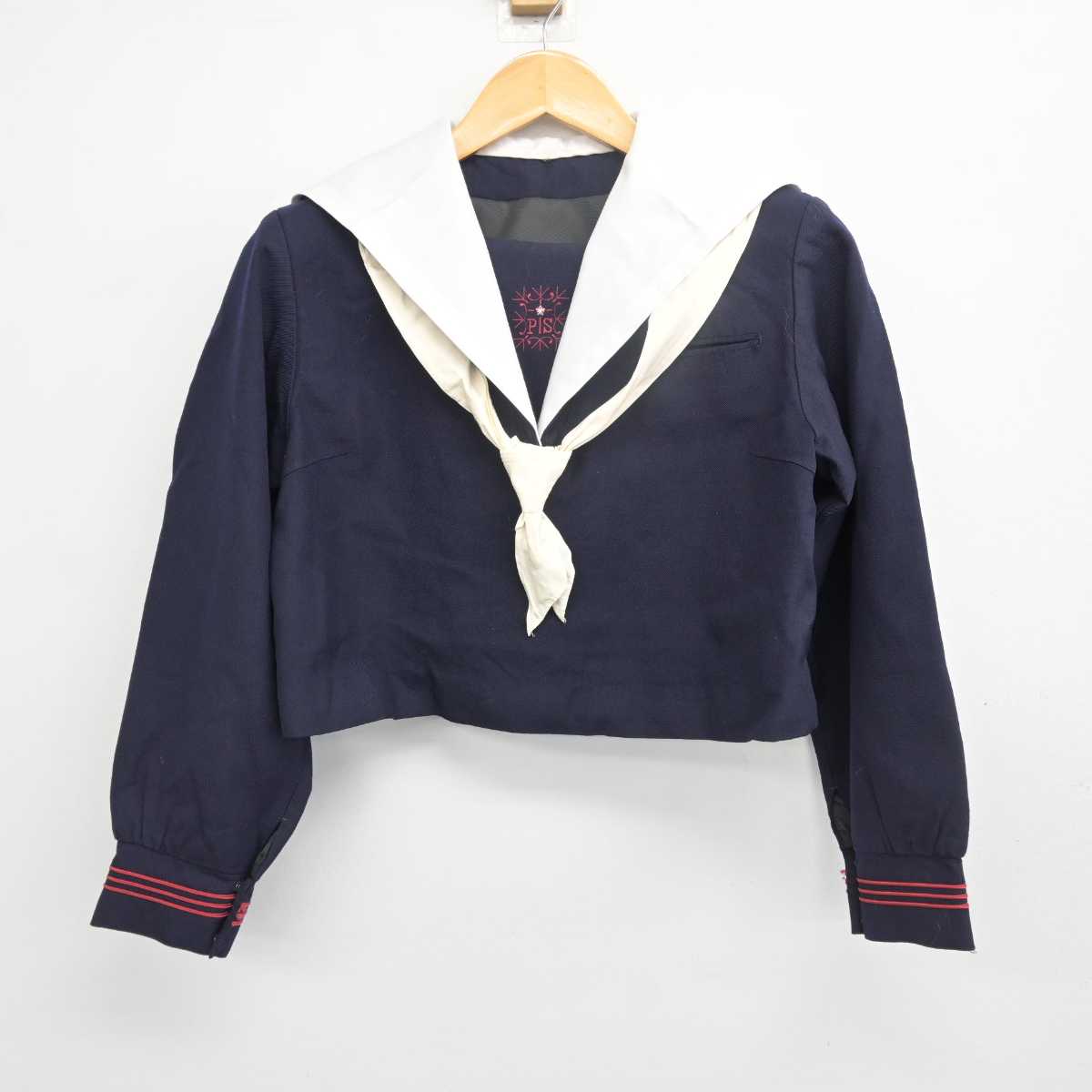 【中古】大阪府 プール学院中学校・高等学校 女子制服 4点 (セーラー服・スカート) sf077434