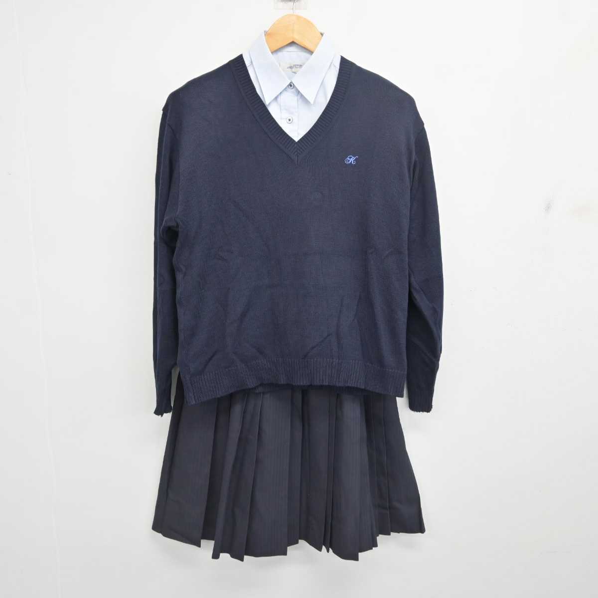 【中古】埼玉県 大宮開成中学・高等学校 女子制服 5点 (ブレザー・ニット・シャツ・スカート) sf077438