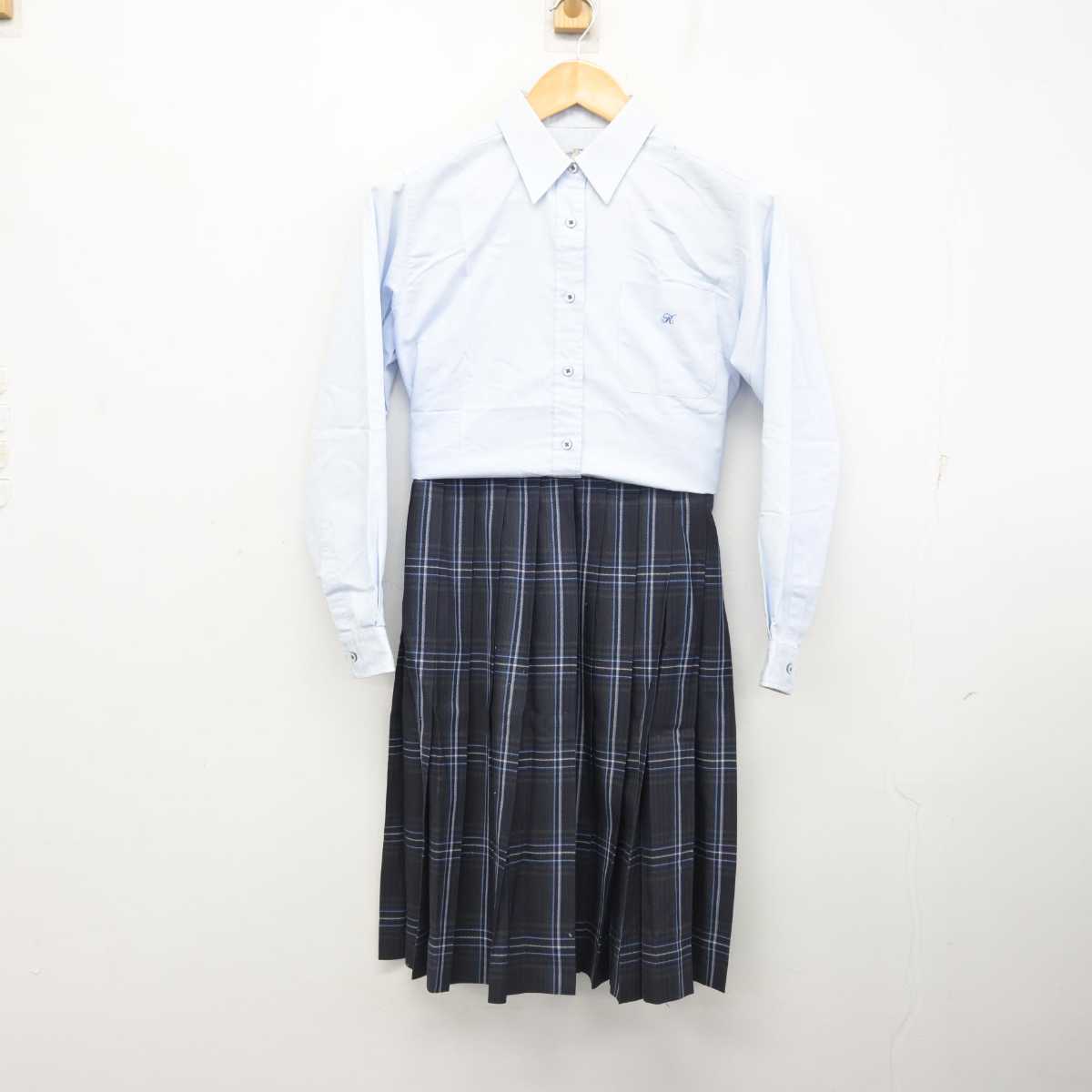 【中古】埼玉県 大宮開成中学・高等学校 女子制服 2点 (シャツ・スカート) sf077439