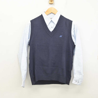 【中古】埼玉県 大宮開成中学・高等学校 女子制服 2点 (ニットベスト・シャツ) sf077440