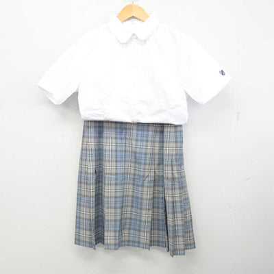 【中古】東京都 國學院高等学校 女子制服 3点 (ニットベスト・シャツ・スカート) sf077460