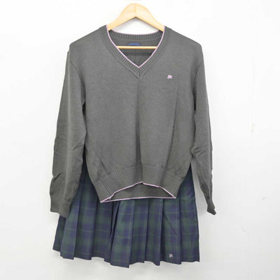 【中古】栃木県 壬生高等学校 女子制服 4点 (ブレザー・ニット・スカート) sf077469