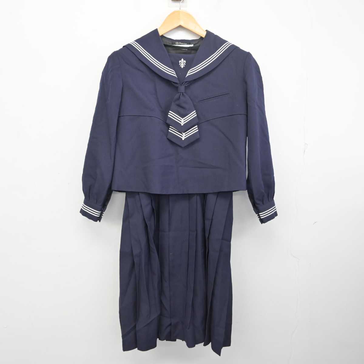 中古】宮城県 仙台白百合学園中学校・高等学校 女子制服 3点 (セーラー服・ニット・スカート) sf077471 | 中古制服通販パレイド