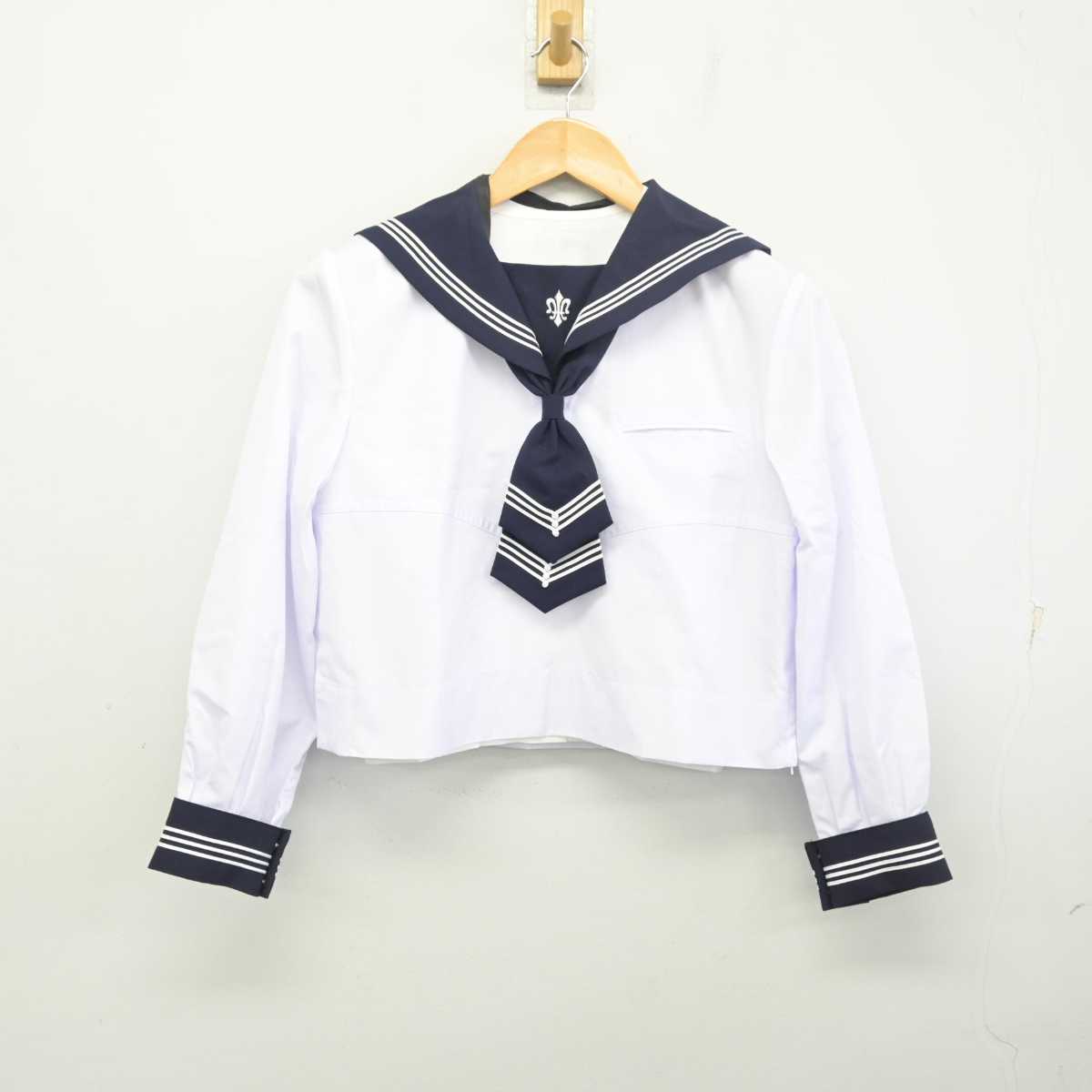 【中古】宮城県 仙台白百合学園中学校・高等学校 女子制服 3点 (セーラー服・スカート) sf077472