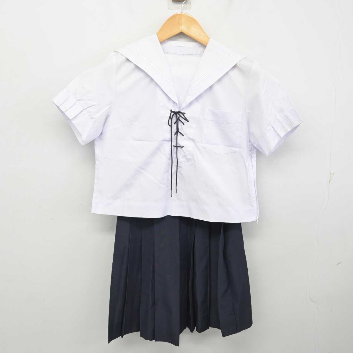 【中古】兵庫県 神戸高等学校 女子制服 3点 (セーラー服・スカート) sf077479