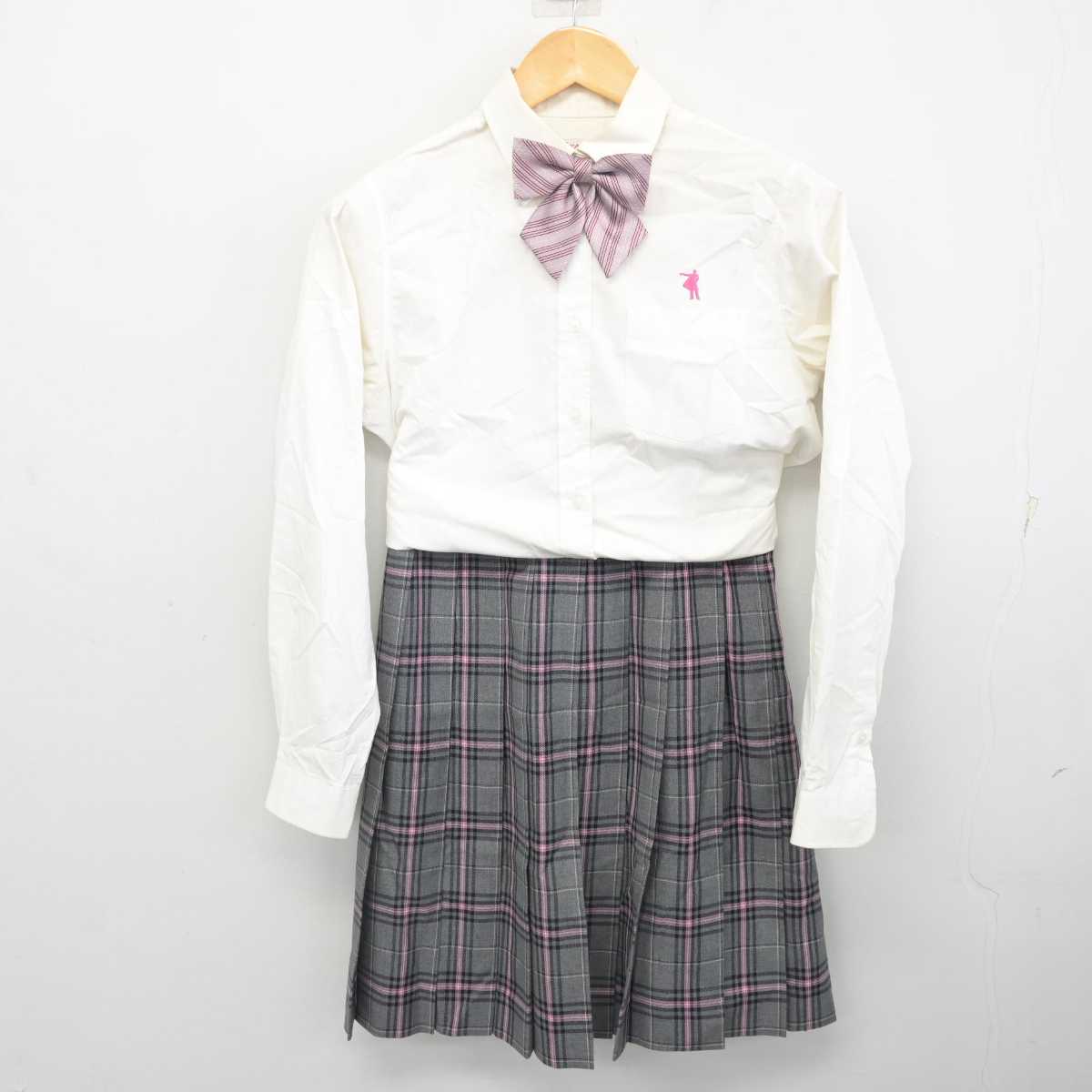 【中古】 クラーク記念国際高等学校 女子制服 6点 (ブレザー・シャツ・スカート) sf077508