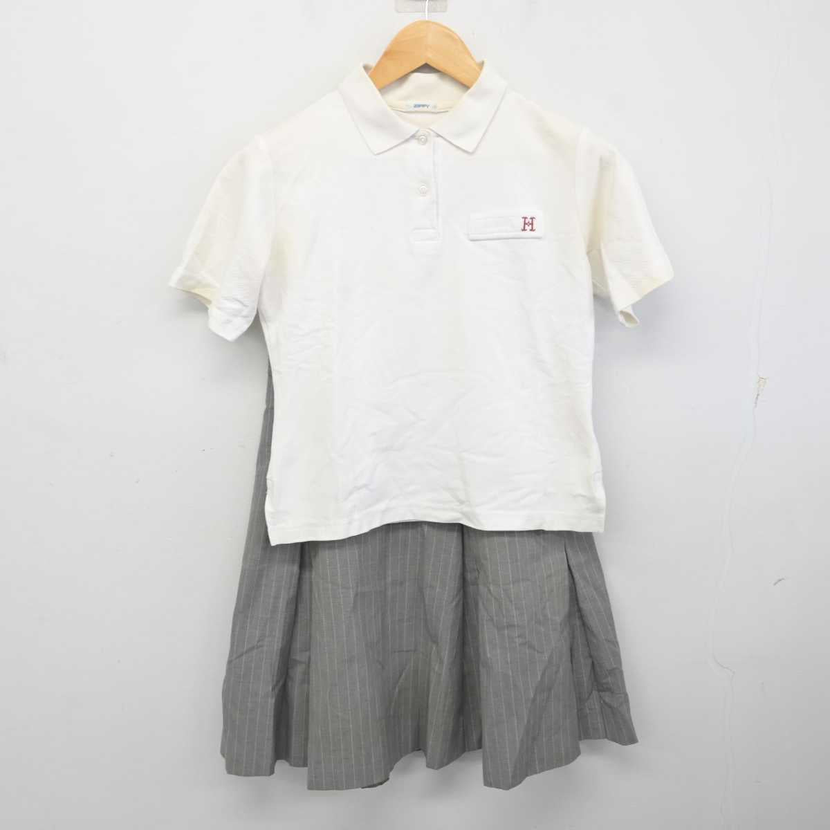 【中古】兵庫県 姫路女学院高等学校 女子制服 3点 (シャツ・スカート) sf077515